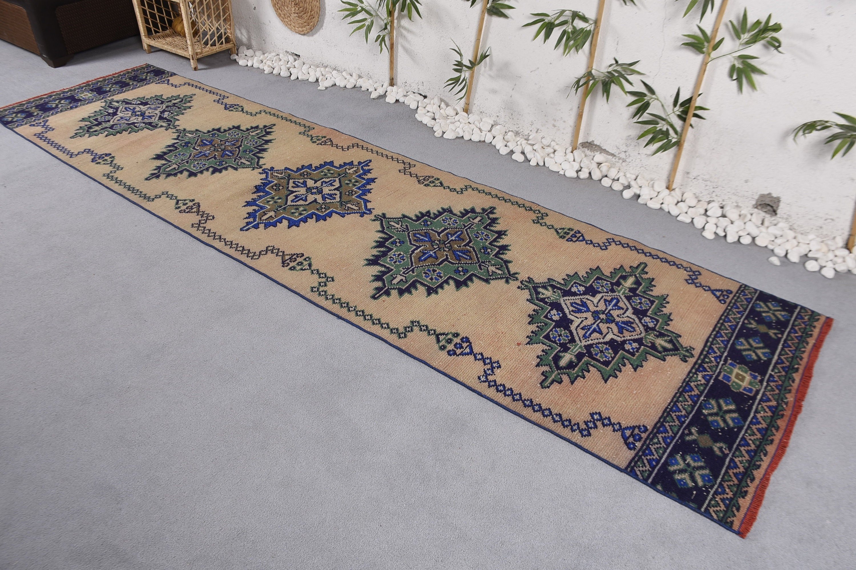 Modern Halı, Boho Halılar, Gri Anadolu Halısı, Türk Halısı, 3x11.5 ft Runner Halısı, Vintage Halı, Havalı Halı, Vintage Runner Halıları, Koridor Halısı