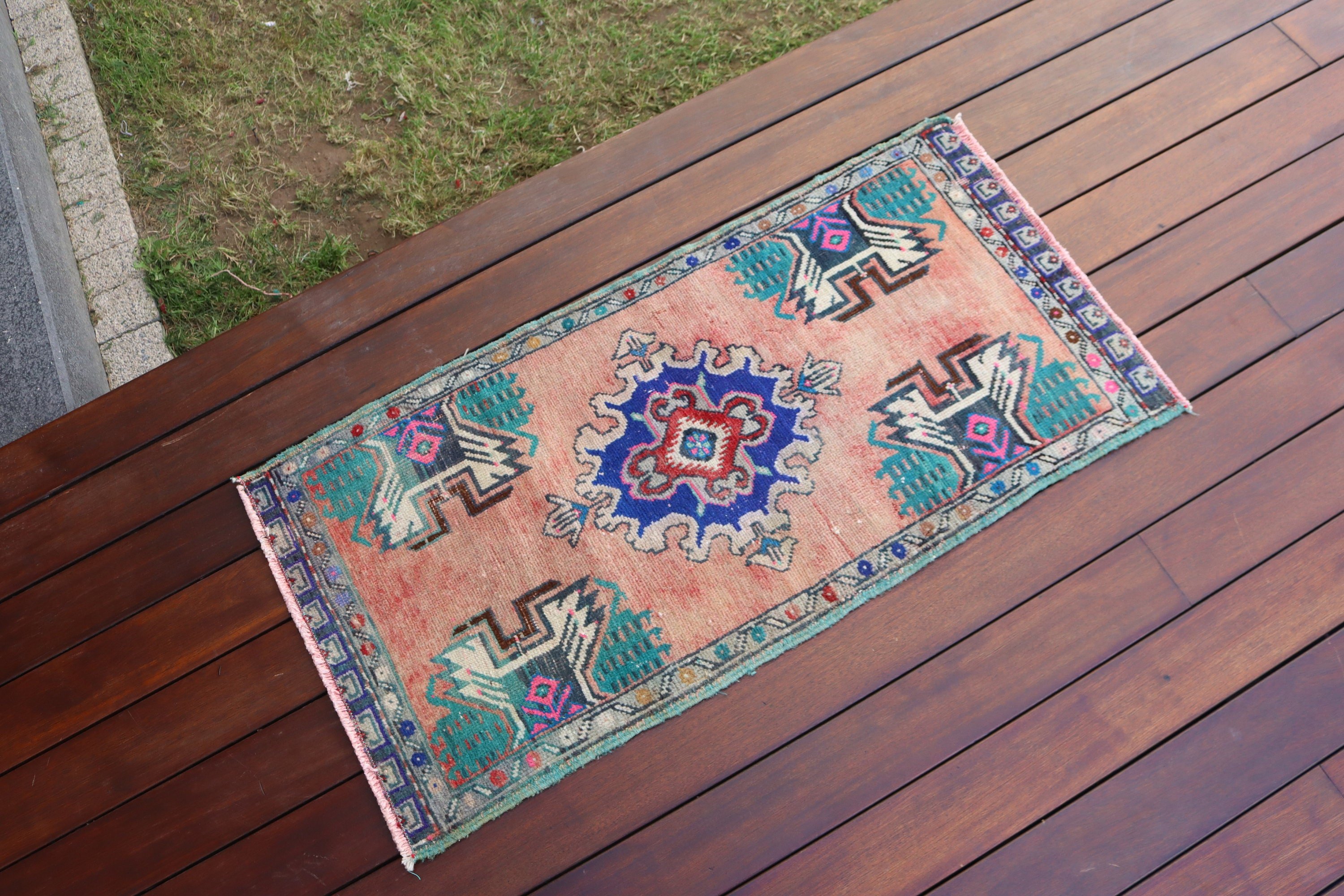 Rugs for Kitchen, Small Area Rugs, Floor Rugs, Turkish Rug, Nursery Rug, Antique Rugs, 1.5x3.1 ft Small Rug, Vintage Rug, Red Moroccan Rug