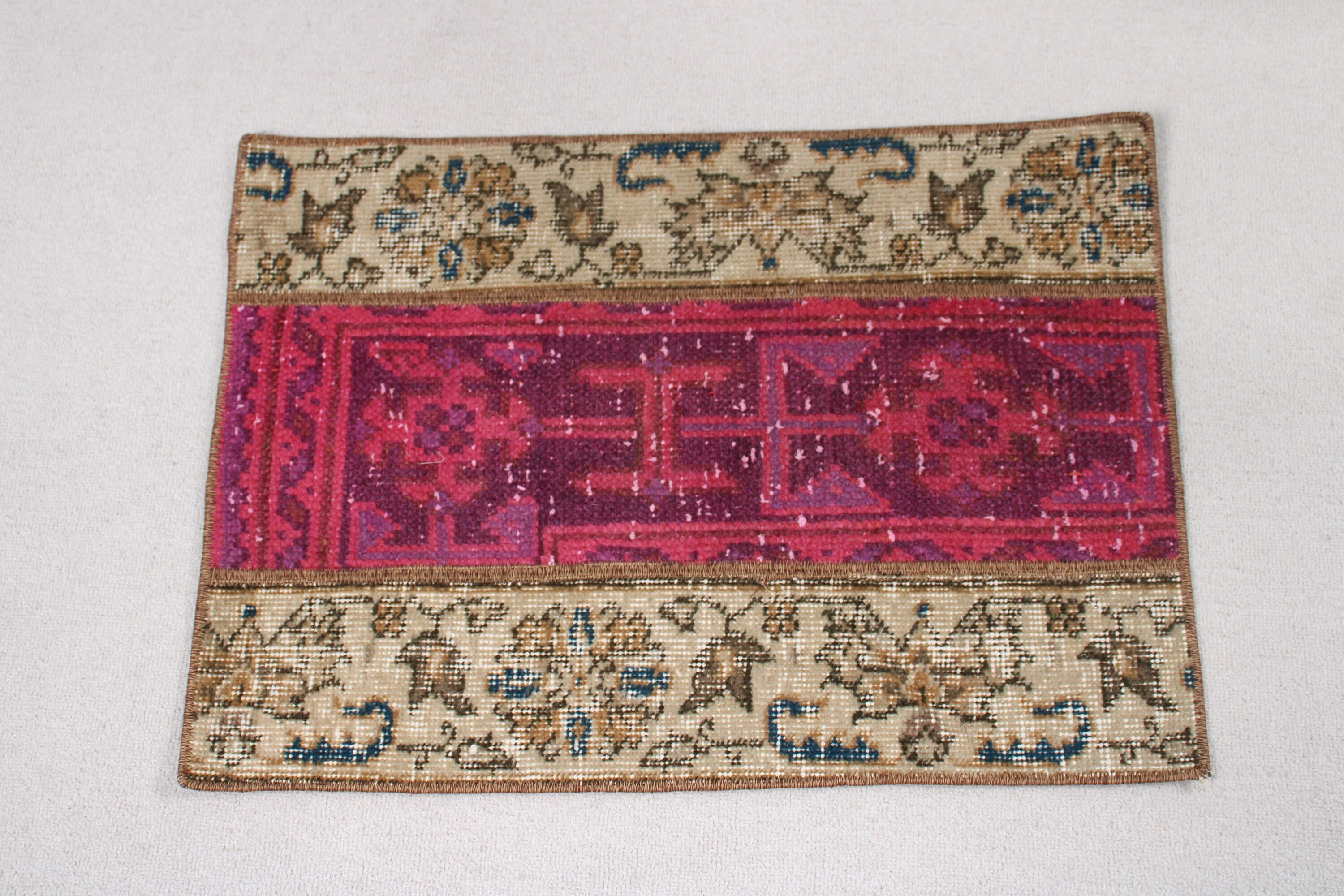 El Dokuma Halı, Lüks Halı, Bej Fas Halıları, Giriş Halısı, Vintage Dekor Halısı, Araba Paspas Halıları, Vintage Halı, Türk Halısı, 1.6x2.3 ft Küçük Halı