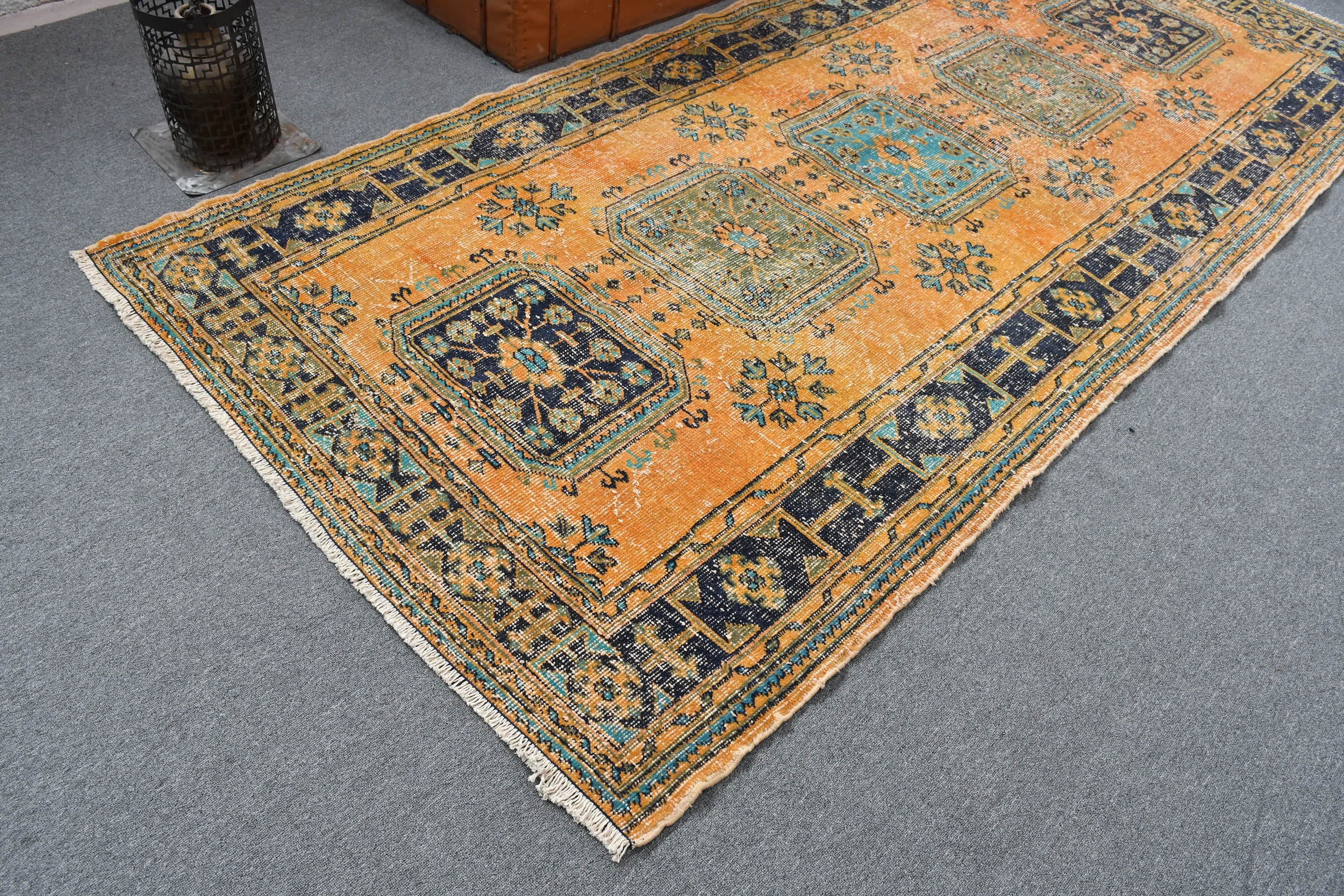 Living Room Rugs, Aztec Rugs, 4.7x11.1 ft Large Rugs, Floor Rug, Antique Rug, Rugs for Salon, Dining Room Rug, Turkish Rug, Vintage Rugs