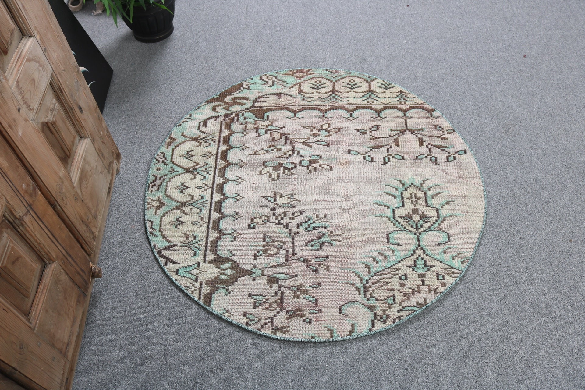 Ev Dekorasyonu Halıları, Boho Halıları, Paspas Halısı, Nötr Halı, Duvara Asılı Halılar, 3.2x3.2 ft Küçük Halı, Türk Halıları, Kahverengi Yer Halıları, Vintage Halı