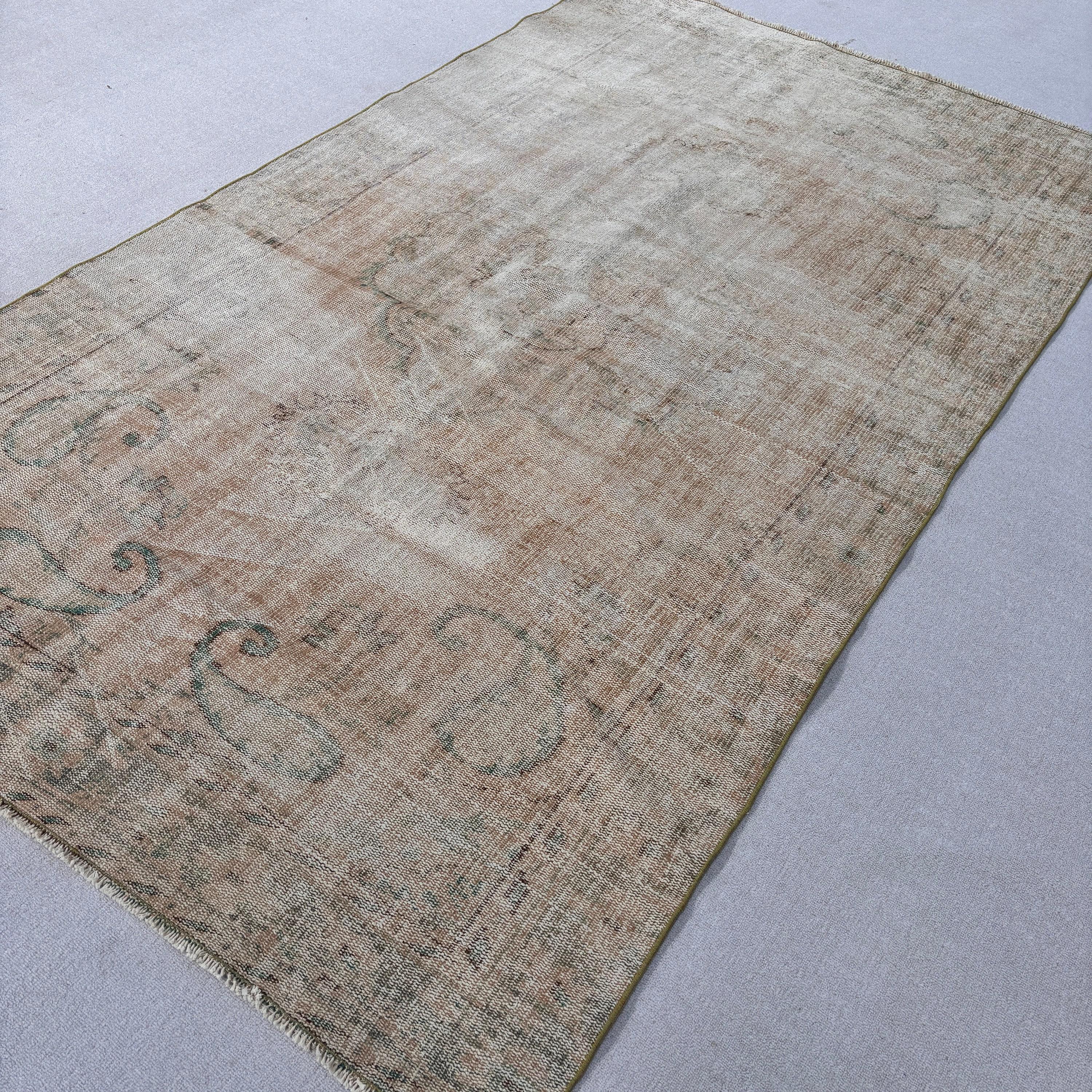 Floor Rug, 5.5x9.4 ft Large Rugs, Turkish Rugs, Large Oushak Rug, Oriental Rugs, Beige Handwoven Rug, Large Boho Rug, Vintage Rug, Cool Rug