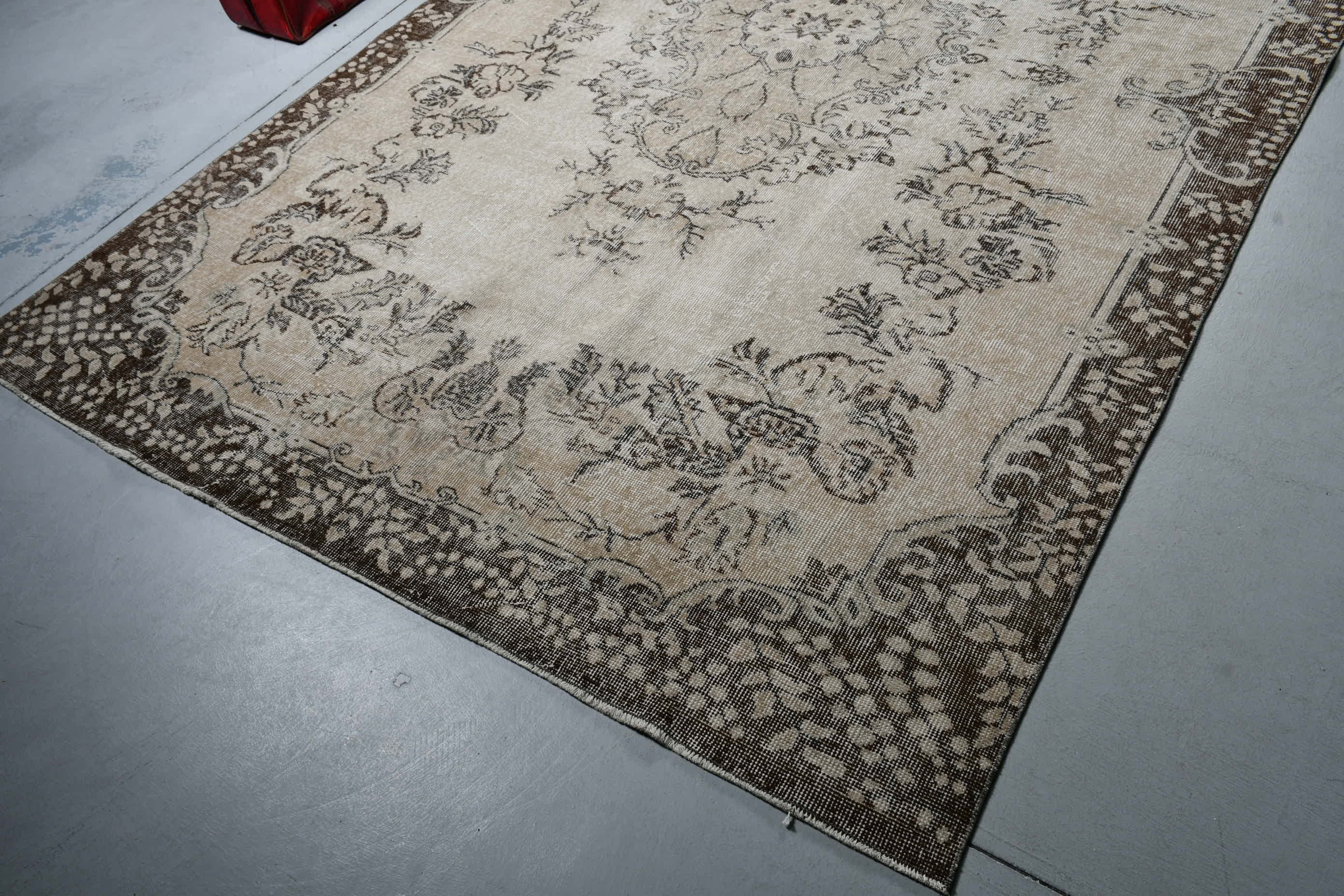 Bedroom Rug, Beige  6.3x9.9 ft Large Rugs, Dining Room Rugs, Home Decor Rugs, Vintage Rugs, Turkish Rugs, Oriental Rug