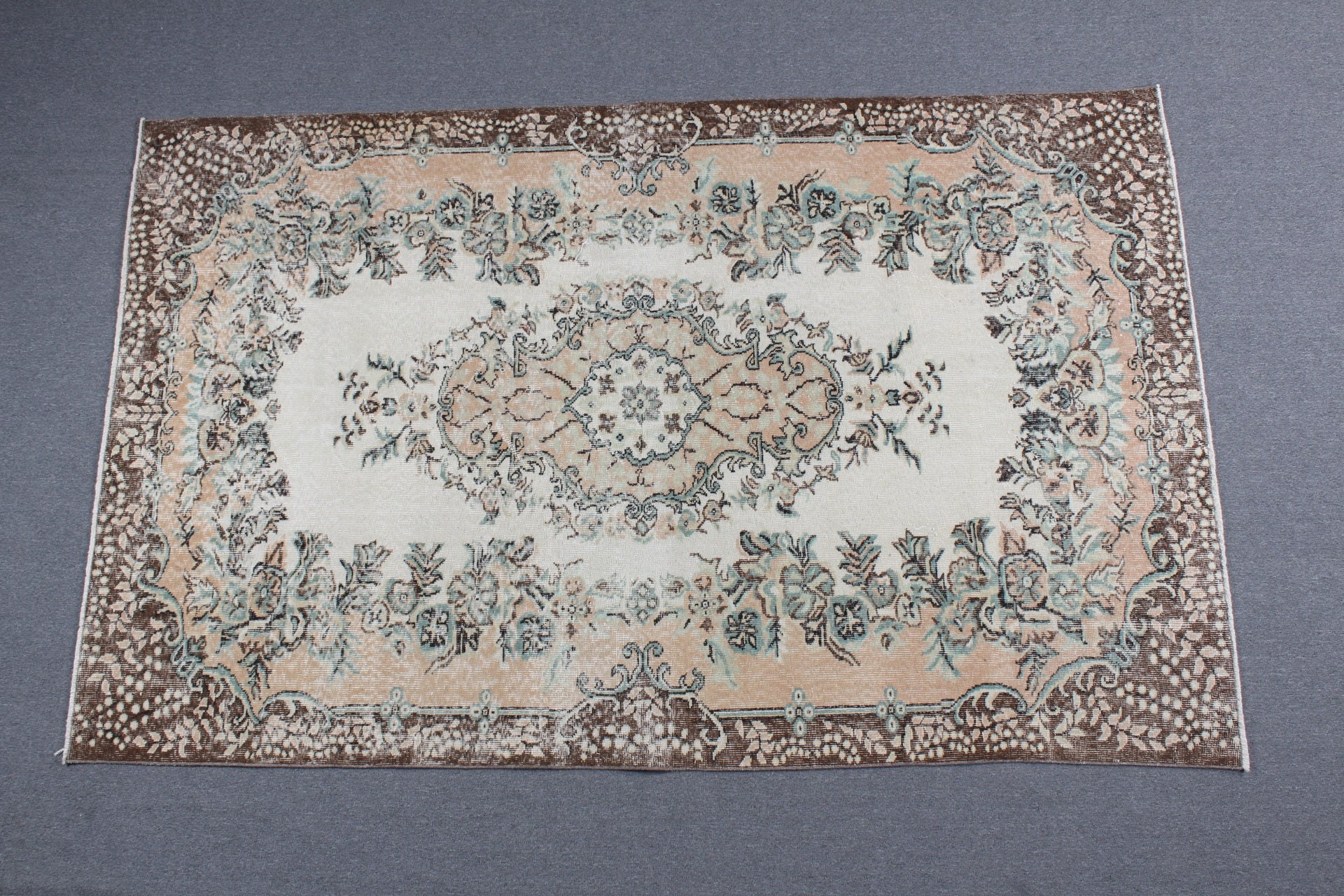 5.7x9.1 ft Büyük Halı, Yemek Odası Halıları, Vintage Halı, Turuncu Antika Halı, Yatak Odası Halısı, Kabile Halıları, Havalı Halı, Mutfak Halısı, Türk Halıları