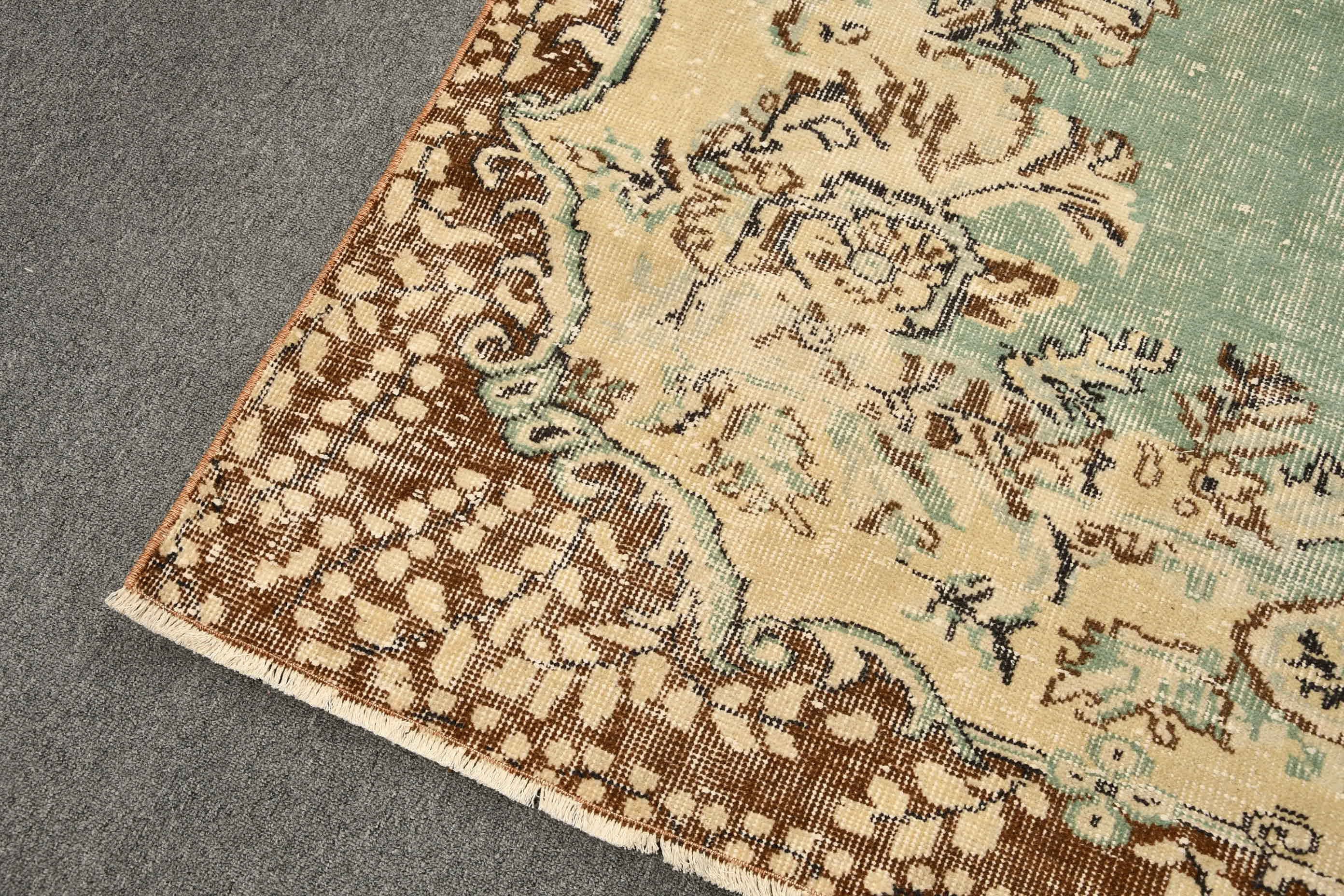 Rugs for Salon, Salon Rug, Turkish Rug, 5.9x9.2 ft Large Rugs, Vintage Rug, Kitchen Rug, Wool Rugs, Living Room Rugs, Beige Oriental Rugs