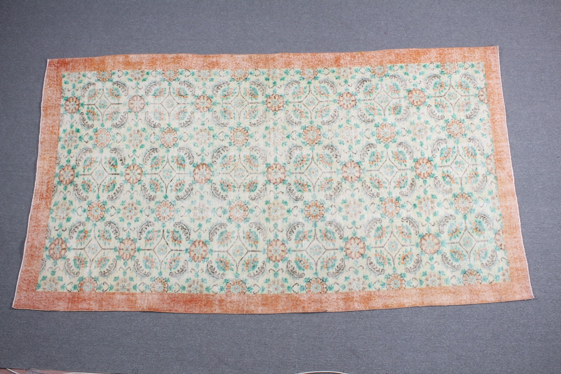 Yatak Odası Halıları, Yatak Odası Halısı, Oryantal Halı, Salon Halısı, Vintage Halı, Türk Halısı, 5.2x9.4 ft Büyük Halılar, Yeşil Antika Halı, Yün Halılar