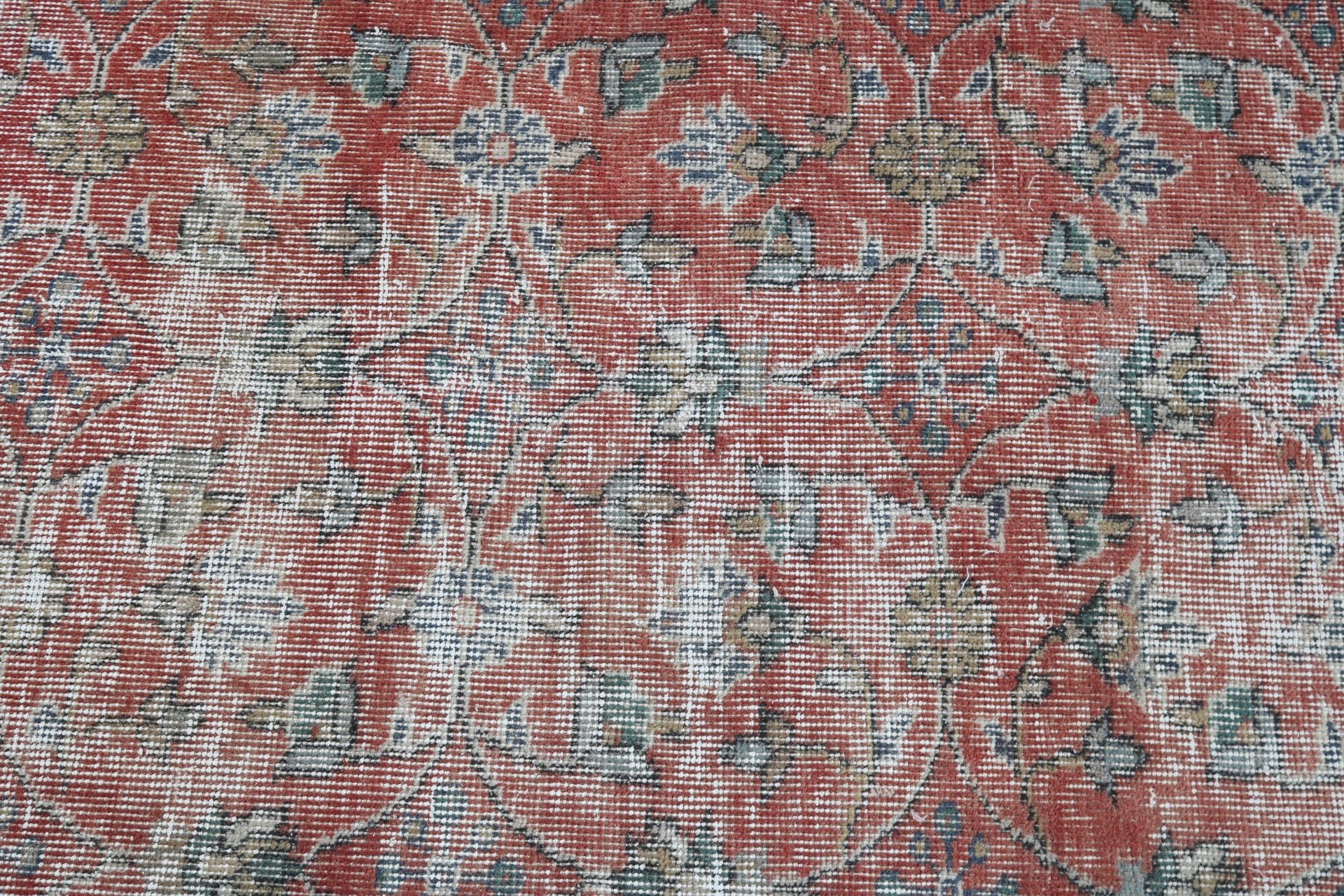 Turkish Rug, Neutral Rug, Rugs for Nursery, Modern Rugs, Oushak Area Rug, Red Neutral Rugs, Ethnic Rug, 3.9x7 ft Area Rug, Vintage Rug