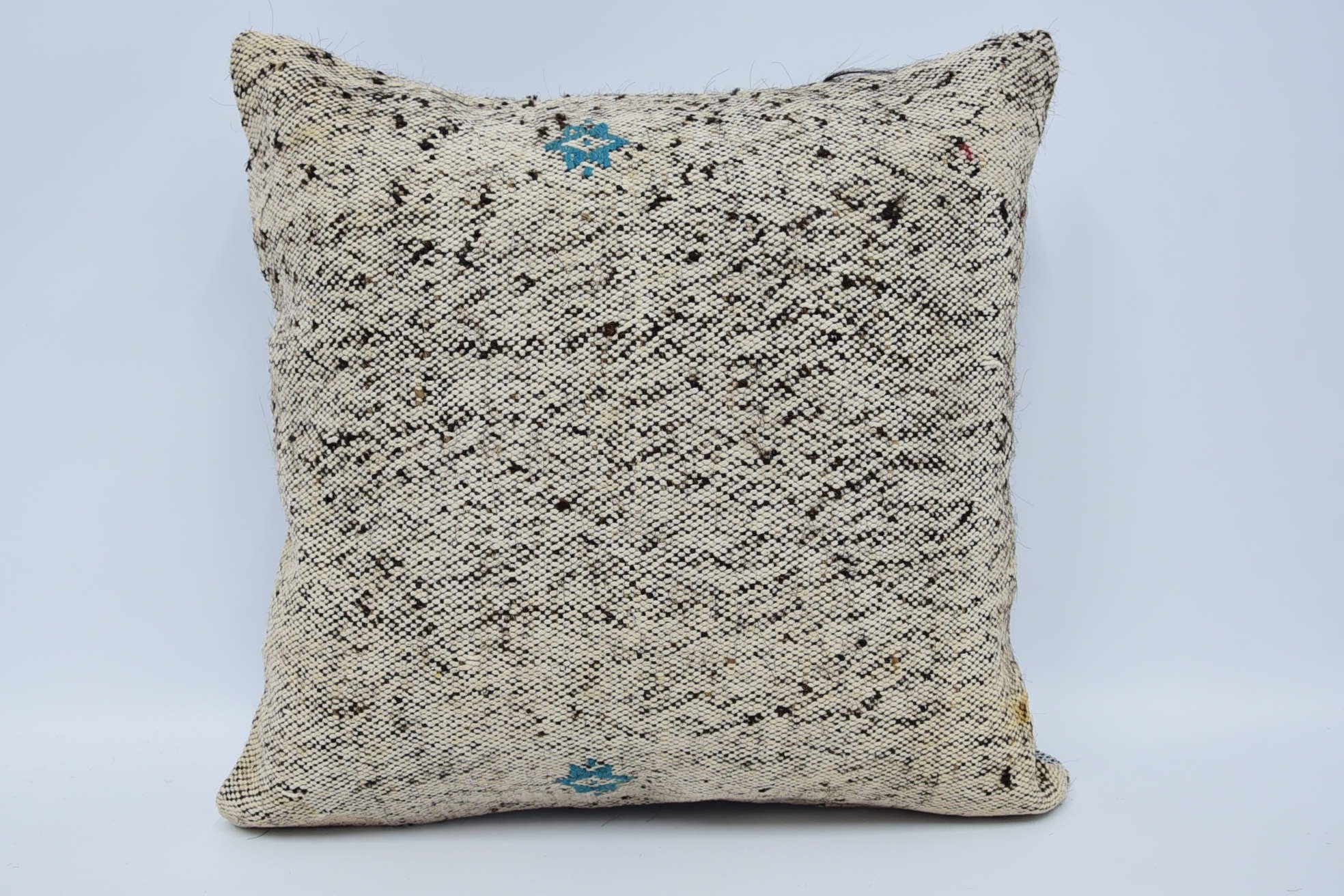 Pattern Throw Cushion, 18"x18" Beige Pillow Case, Vintage Kilim Pillow, Neutral Pillow Sham, Pillow for Couch, Boho Pillow Sham Cover