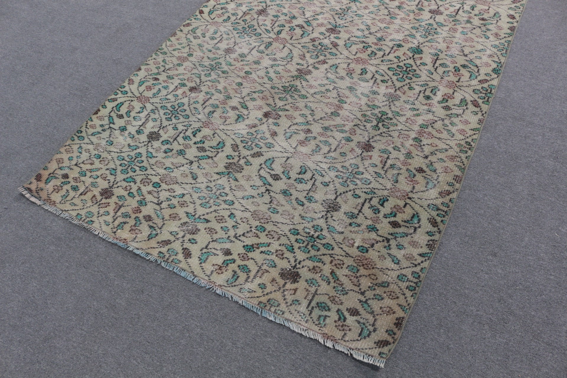 Floor Rug, Aztec Rugs, Turkish Rug, Green Anatolian Rugs, Moroccan Rug, Vintage Rug, Rugs for Floor, 4.6x7.6 ft Area Rug, Bedroom Rugs