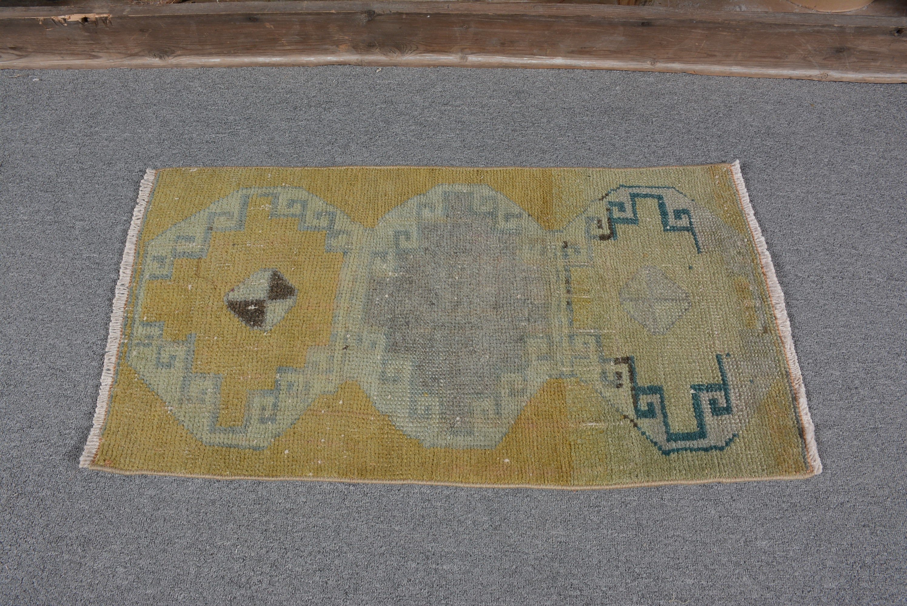 Anadolu Halıları, 1.4x2.6 ft Küçük Halılar, Vintage Halı, Oushak Halı, Turuncu Soğuk Halı, Araba Paspas Halısı, Türk Halısı, Kapı Paspas Halısı, Mutfak Halıları