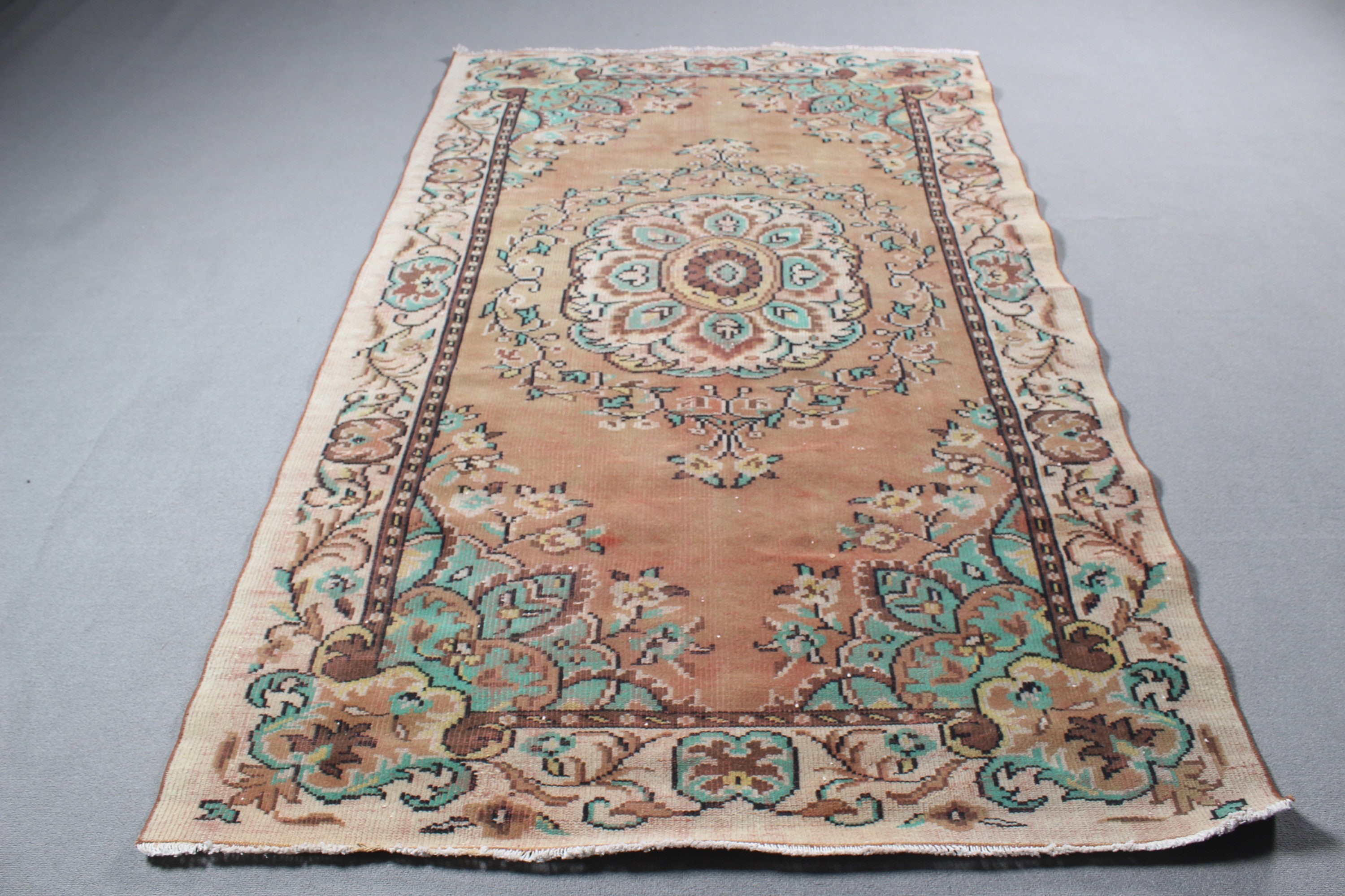 Havalı Halı, Salon Halısı, Türk Halıları, 5,2x8,7 ft Büyük Halılar, Vintage Halılar, Büyük Boho Halısı, Yemek Odası Halıları, Kahverengi Boho Halıları, Oushak Halıları