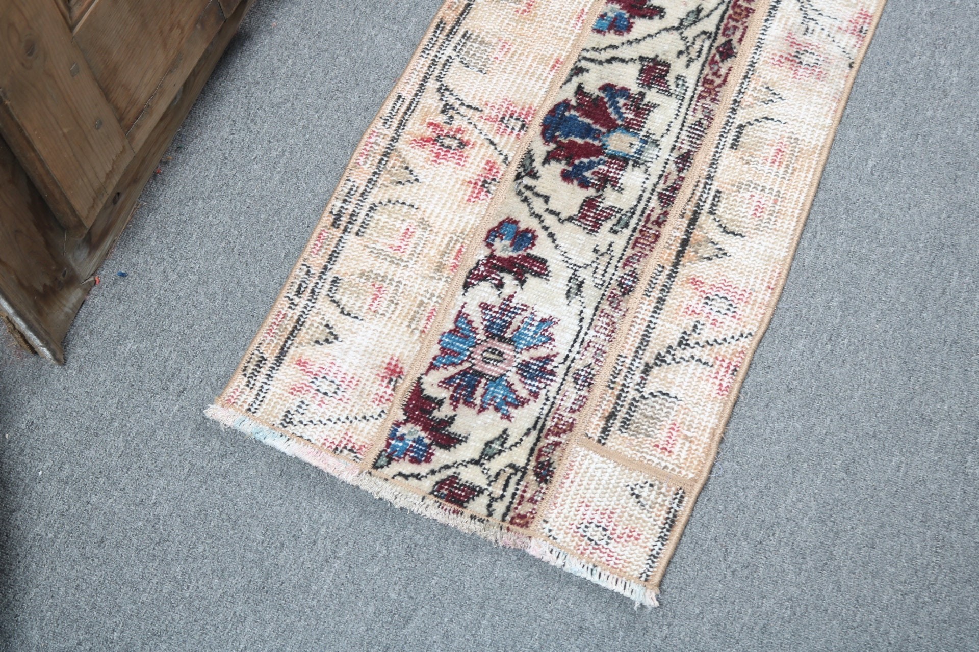 Floor Rug, 1.4x2.6 ft Small Rugs, Anatolian Rug, Bathroom Rug, Vintage Rugs, Turkish Rug, Beige Home Decor Rugs, Handmade Rug, Nursery Rugs