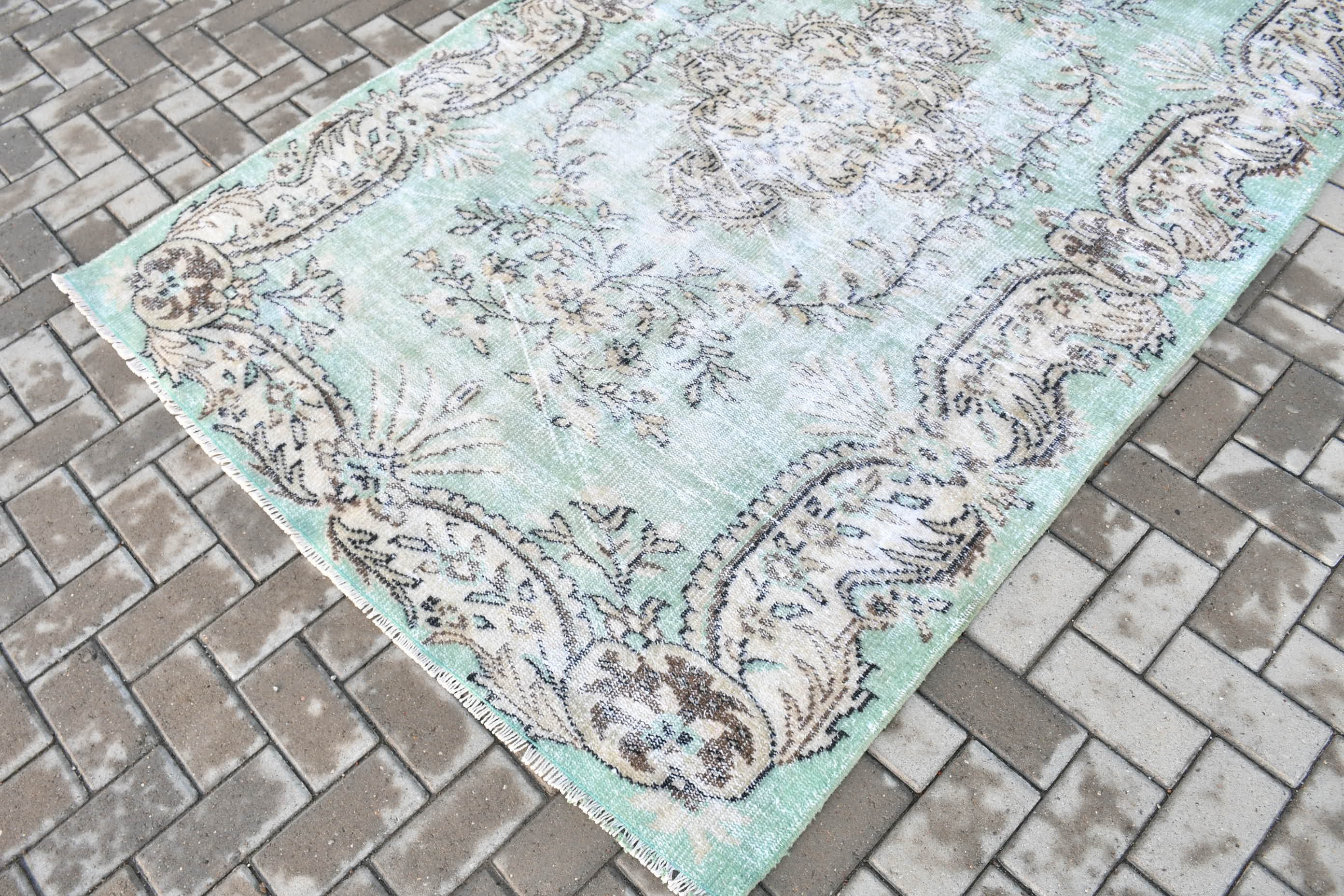 Kitchen Rugs, Floor Rugs, Green Cool Rug, Rugs for Living Room, 5.1x7.8 ft Area Rug, Vintage Rugs, Bedroom Rug, Turkish Rugs