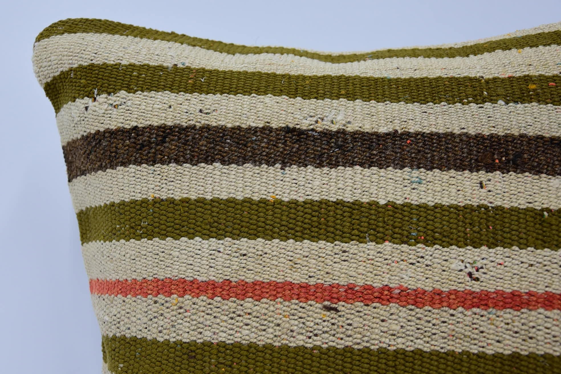 Vintage Kilim Pillow, 18"x18" Beige Pillow Case, Pattern Throw Pillow Case, Boho Pillow Sham Cover, Kilim Pillow, Floor Pillow Cover