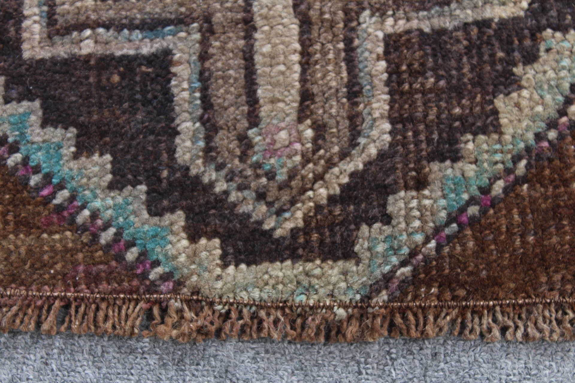 Brown Oushak Rug, Oushak Rug, Rugs for Kitchen, Door Mat Rugs, 1.3x2.7 ft Small Rugs, Eclectic Rug, Turkish Rug, Bedroom Rugs, Vintage Rug