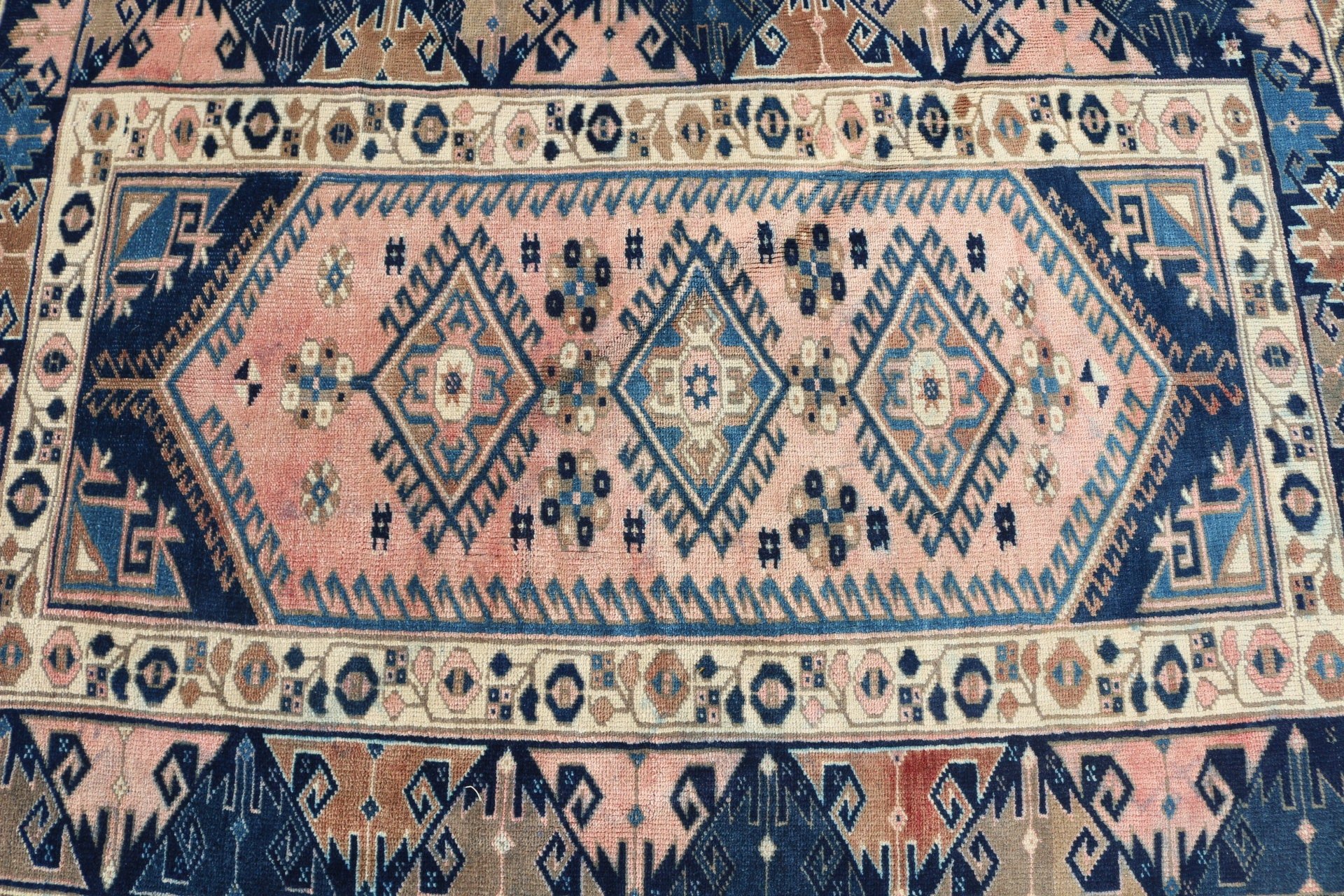 Turkish Rug, Pink Oushak Rugs, Kitchen Rug, Rugs for Entry, Home Decor Rugs, Wool Rug, Vintage Rug, 4x5.5 ft Accent Rug, Bedroom Rug