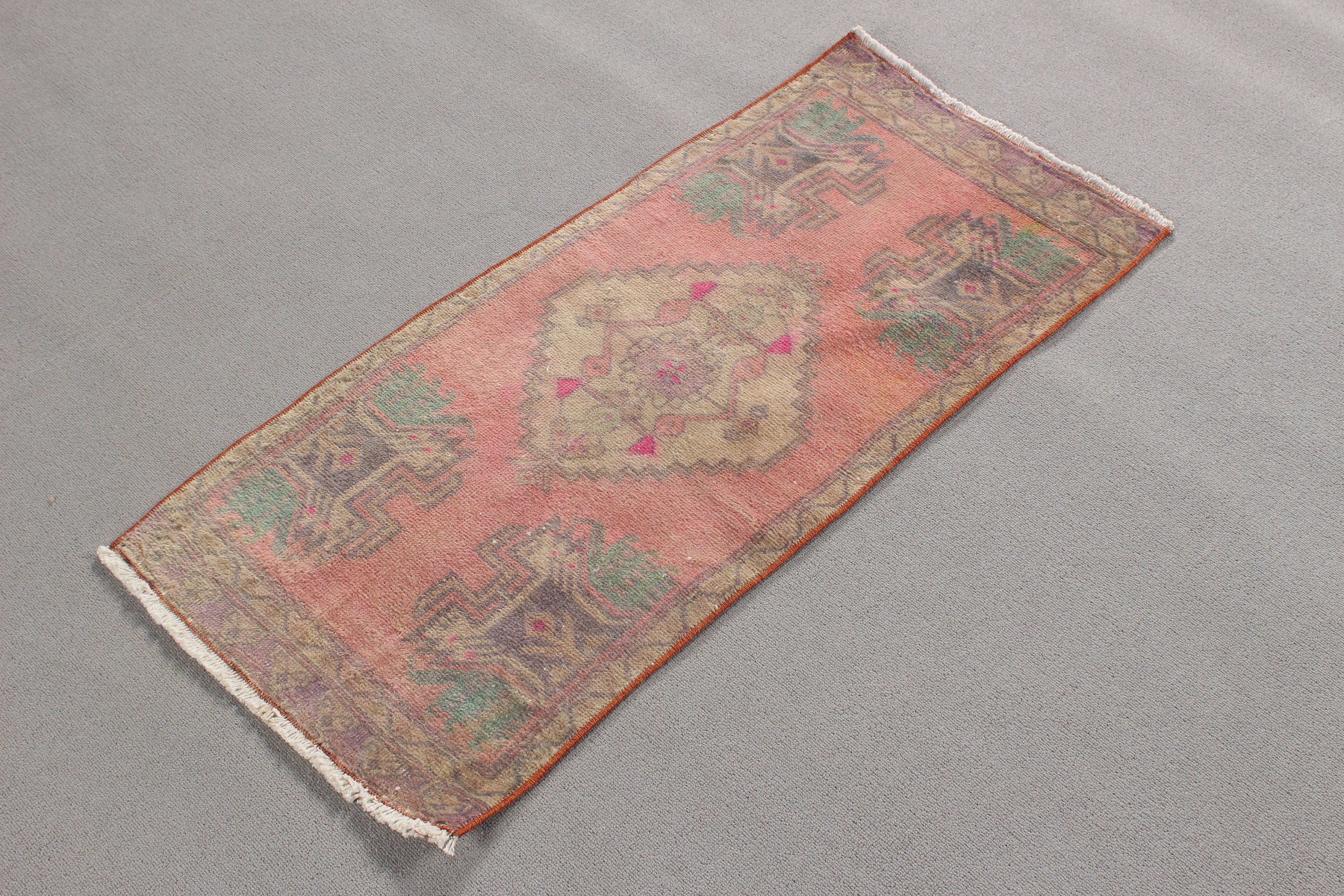 Araba Paspas Halısı, Türkiye Halıları, Sarı Oryantal Halılar, 1.5x3.4 ft Küçük Halı, Düz Dokuma Halı, Türk Halıları, Vintage Halılar, Çocuk Halıları