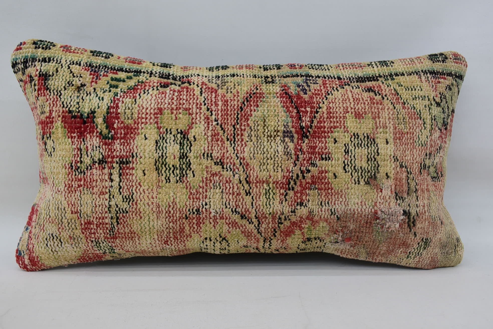 Vintage Kilim Kırlent, Türk Kilim Yastık, 12"x24" Bej Yastık Kılıfı, Özel Yastık Kılıfı, Kanepe Minderi, Kanepe Yastığı