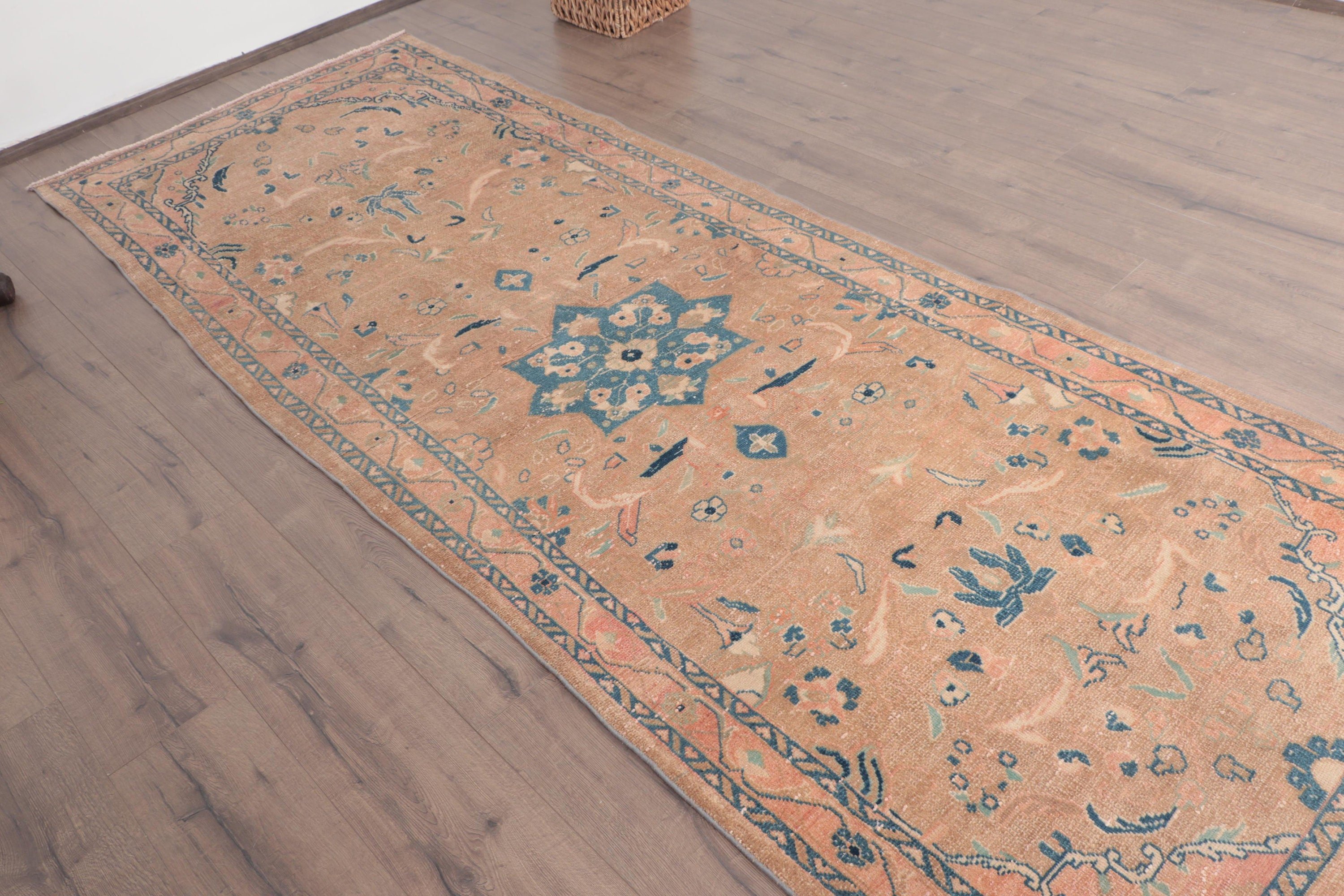 3.8x10 ft Runner Halı, Kahverengi Fas Halısı, Boho Halı, Vintage Halı, Uzun Yolluk Halıları, Havalı Halılar, Beni Ourain Runner Halısı, Türk Halıları