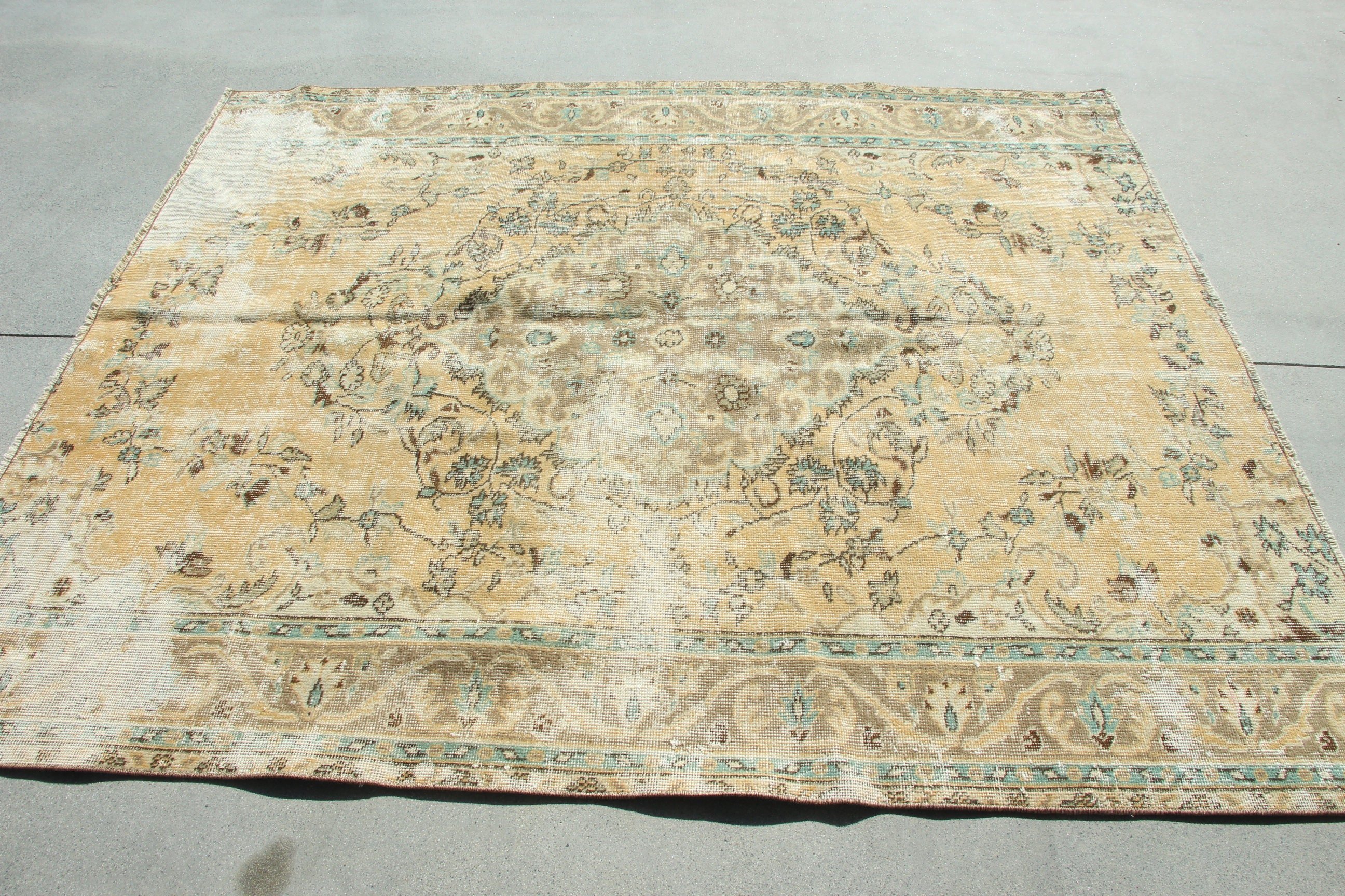 İç Mekan Halıları, Vintage Alan Halıları, Vintage Halı, Boho Halı, 5,7x6,8 ft Alan Halıları, Türk Halısı, Kahverengi Yer Halıları, Lüks Halı, Fas Halıları