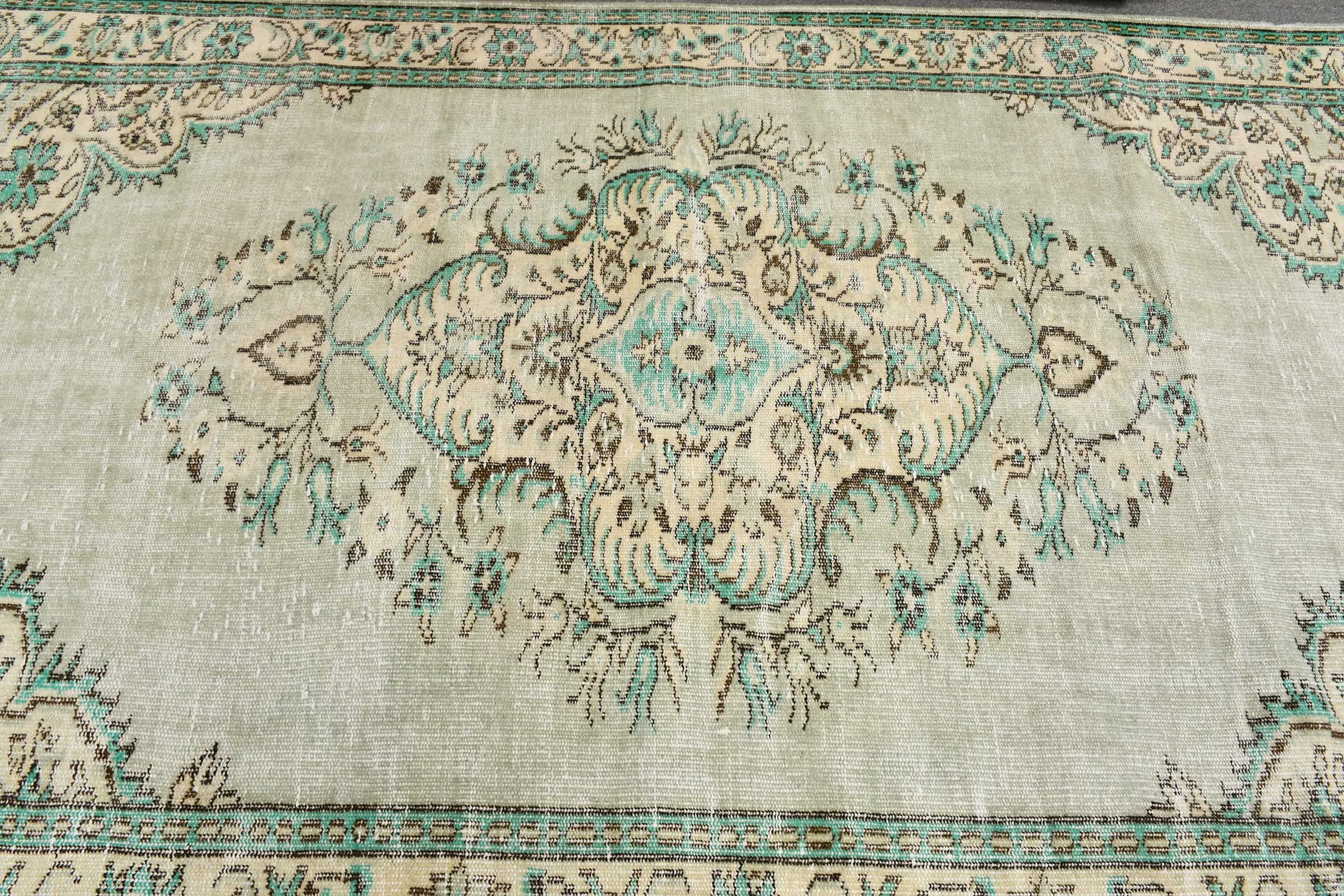 Kitchen Rug, Bedroom Rugs, Turkish Rug, Vintage Rug, Antique Rug, 5.7x8.9 ft Large Rugs, Green Antique Rug, Living Room Rug, Turkey Rugs