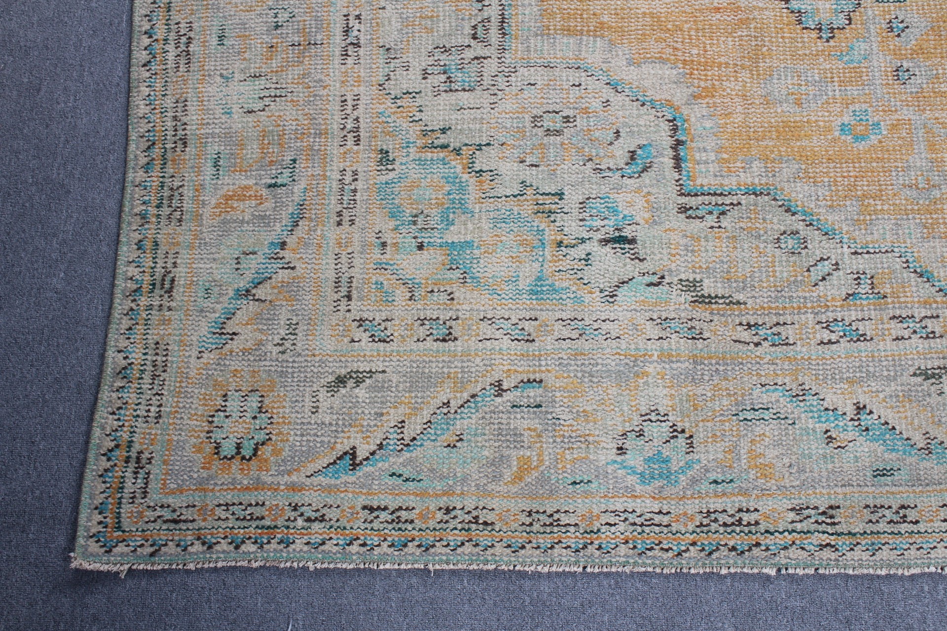 Living Room Rug, Antique Rugs, Yellow Home Decor Rug, Turkish Rug, Dining Room Rugs, 7.2x10.1 ft Oversize Rug, Vintage Rug