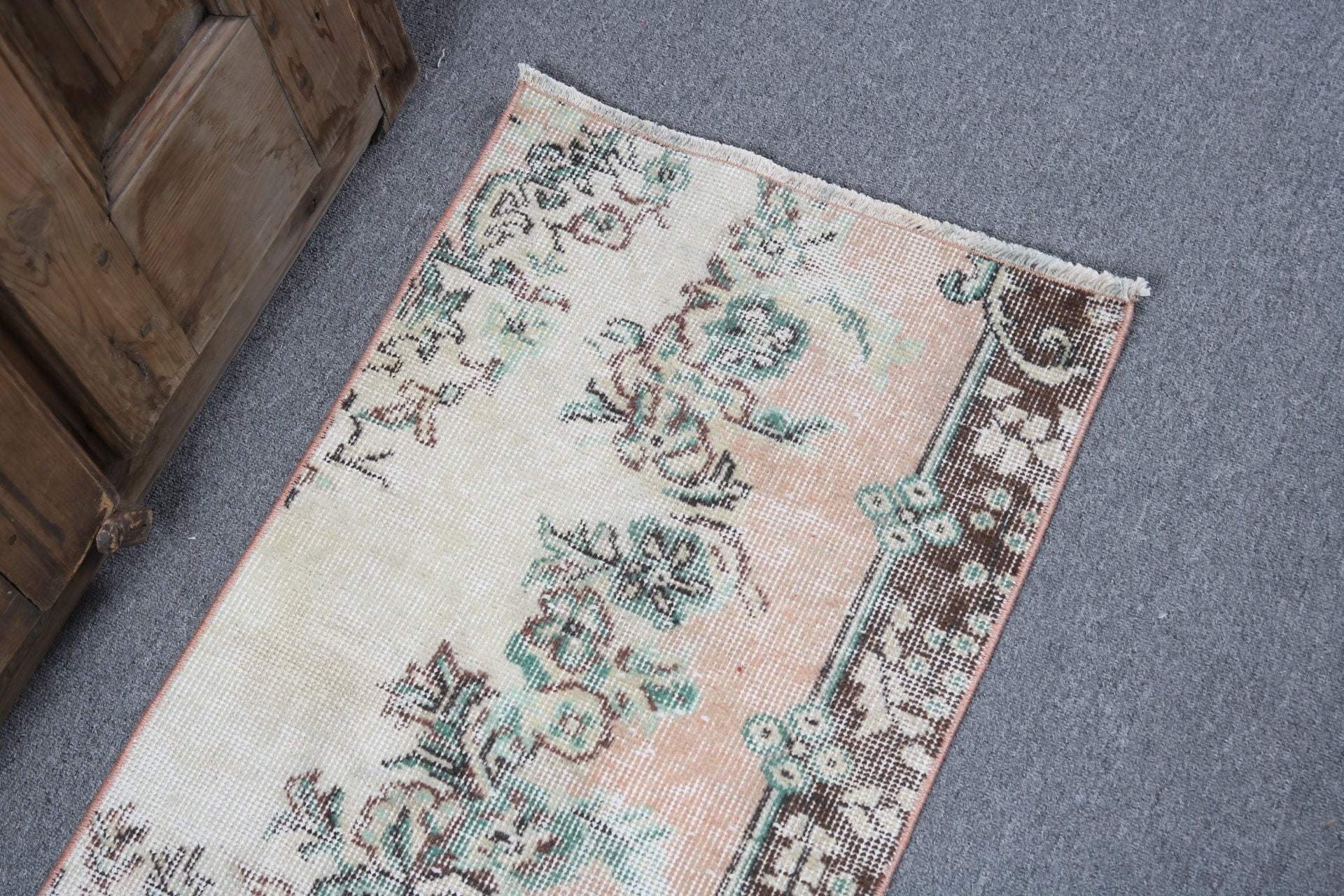 Bedroom Rugs, Turkish Rug, Beige Neutral Rugs, Cool Rugs, Rugs for Bath, 1.6x3.1 ft Small Rugs, Anatolian Rug, Door Mat Rugs, Vintage Rug