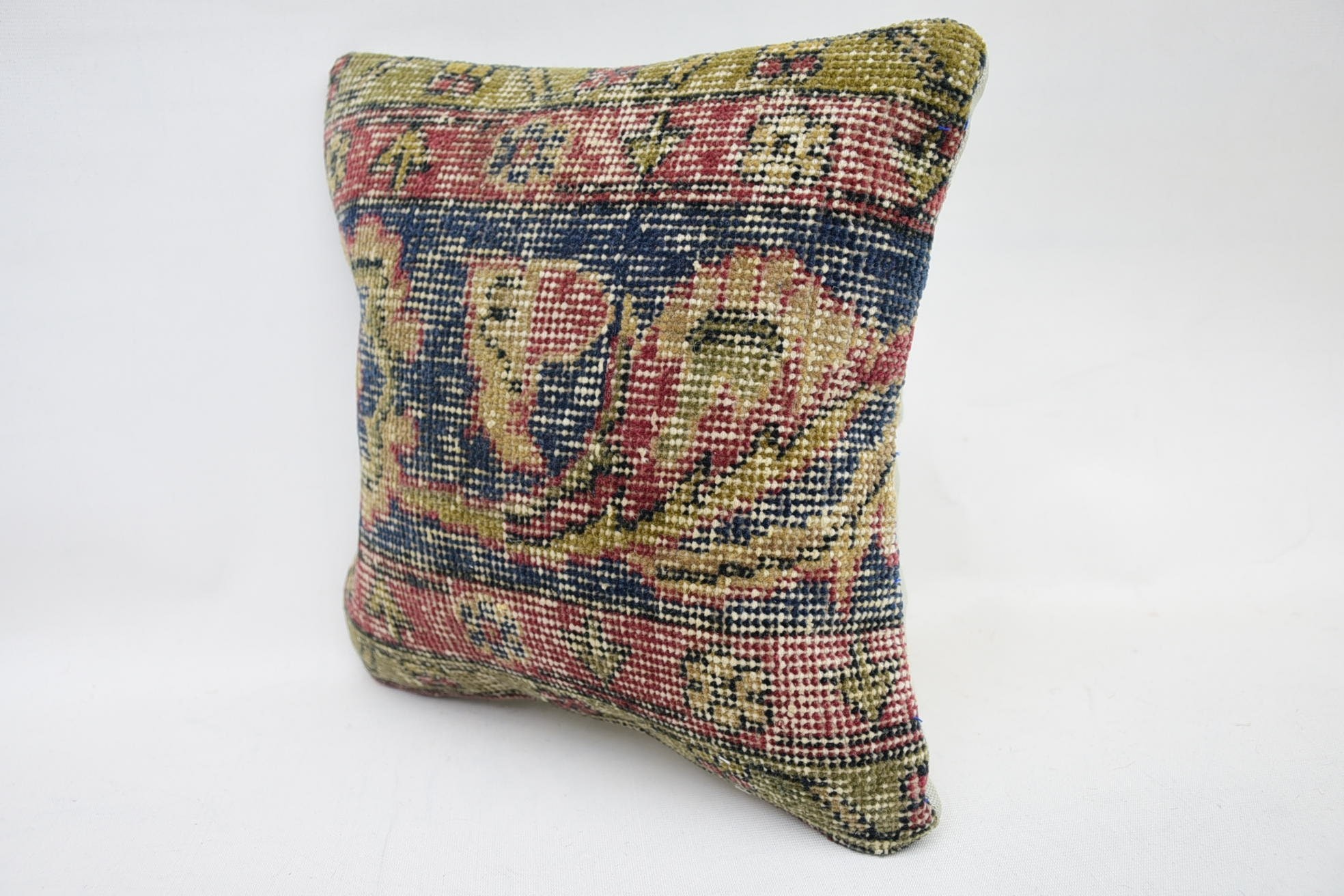 12"x12" Pink Pillow Cover, Antique Pillows, Pillow for Couch, Shabby Chic Pillow Cover, Kilim Cushion Sham, Decorative Bolster Pillow Sham