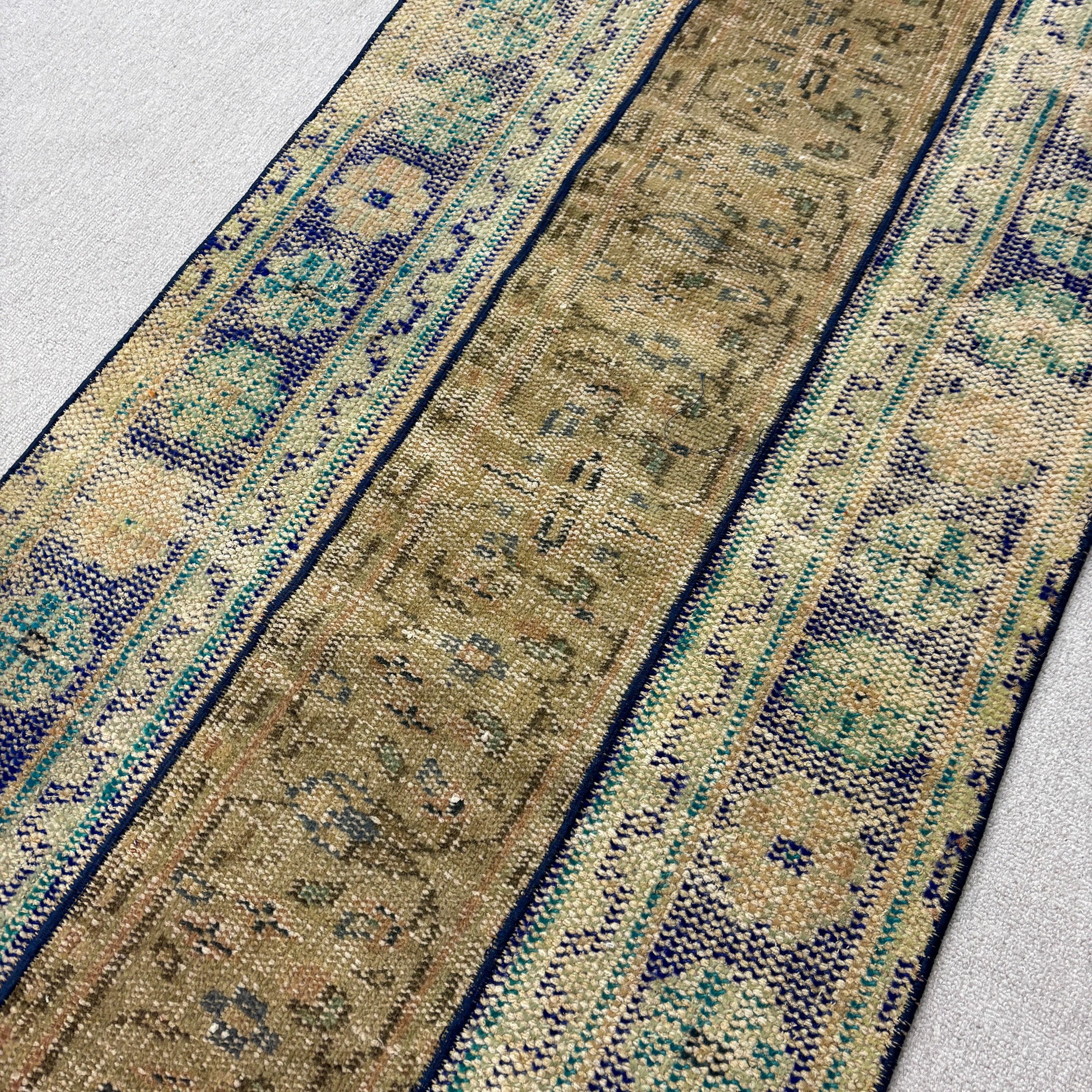 Bedroom Rug, Vintage Rug, Luxury Rug, 2.4x5.8 ft Small Rug, Oushak Rugs, Rugs for Car Mat, Blue Luxury Rug, Turkish Rugs, Kitchen Rug