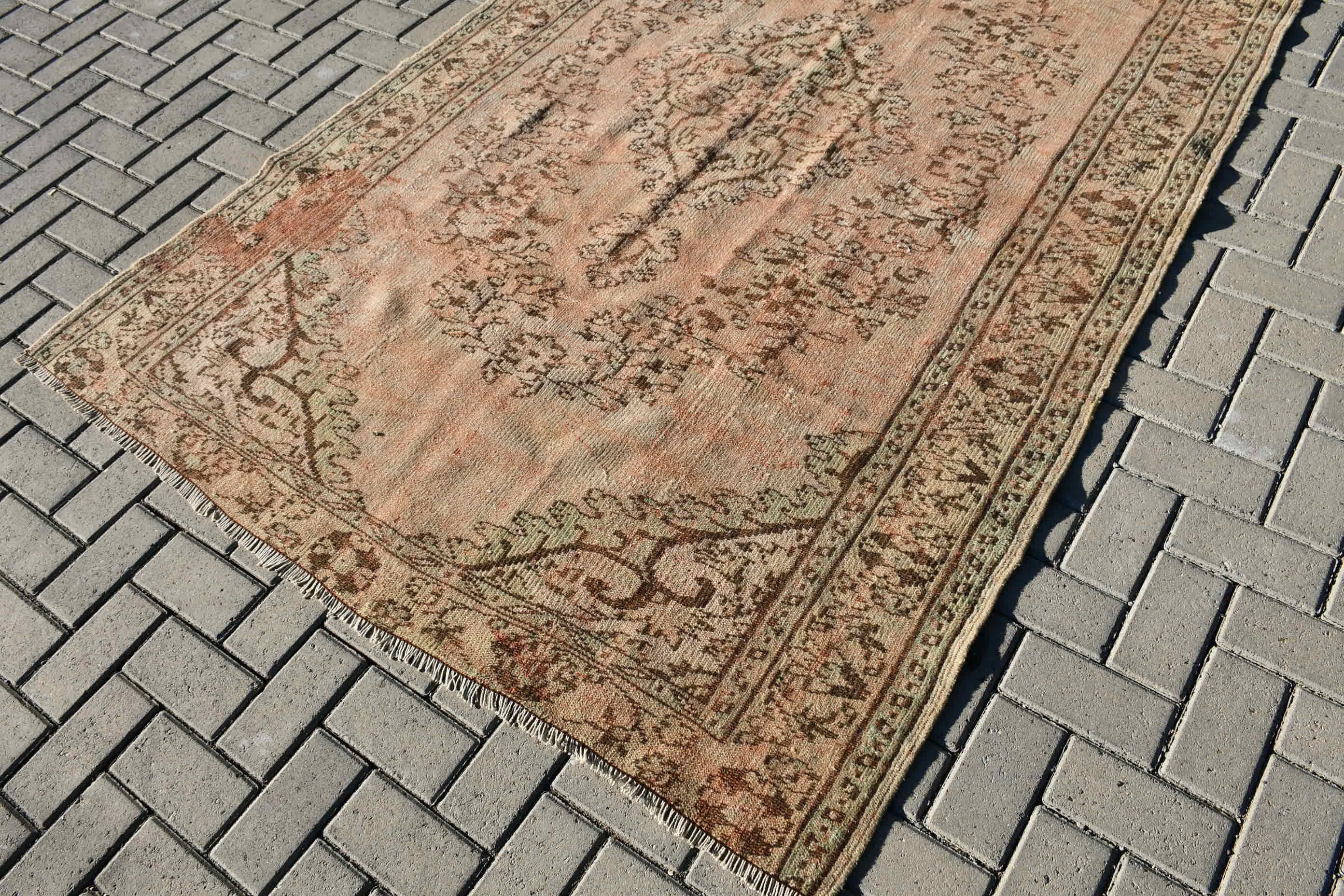 Vintage Rug, Turkish Rug, Dining Room Rug, Wool Rug, 5.2x8.4 ft Large Rug, Salon Rug, Rugs for Salon, Green Kitchen Rug