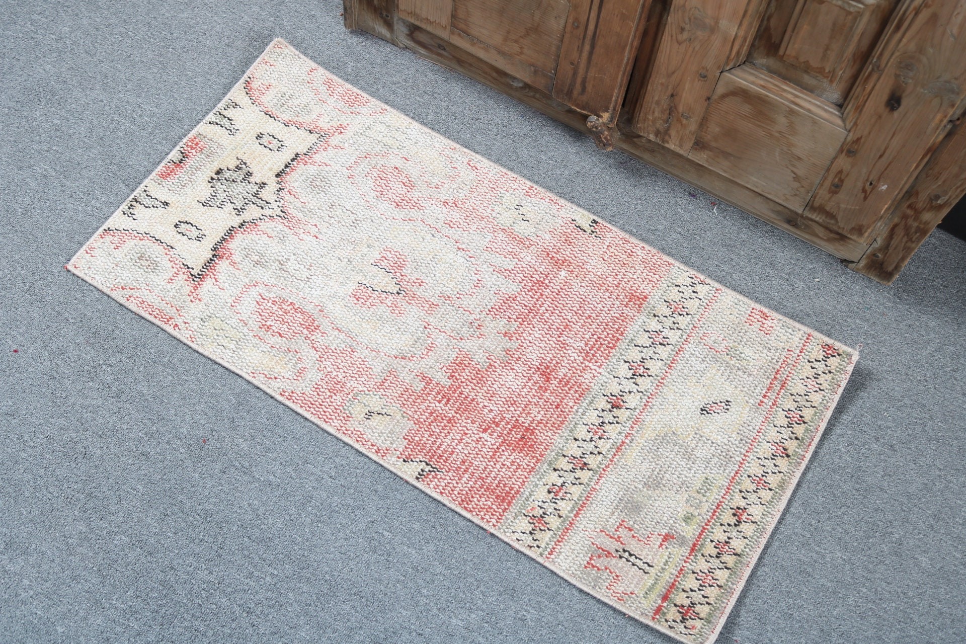 1.5x3 ft Small Rugs, Oushak Rug, Bath Rugs, Vintage Rugs, Ethnic Rug, Turkish Rug, Wall Hanging Rugs, Beige Kitchen Rugs