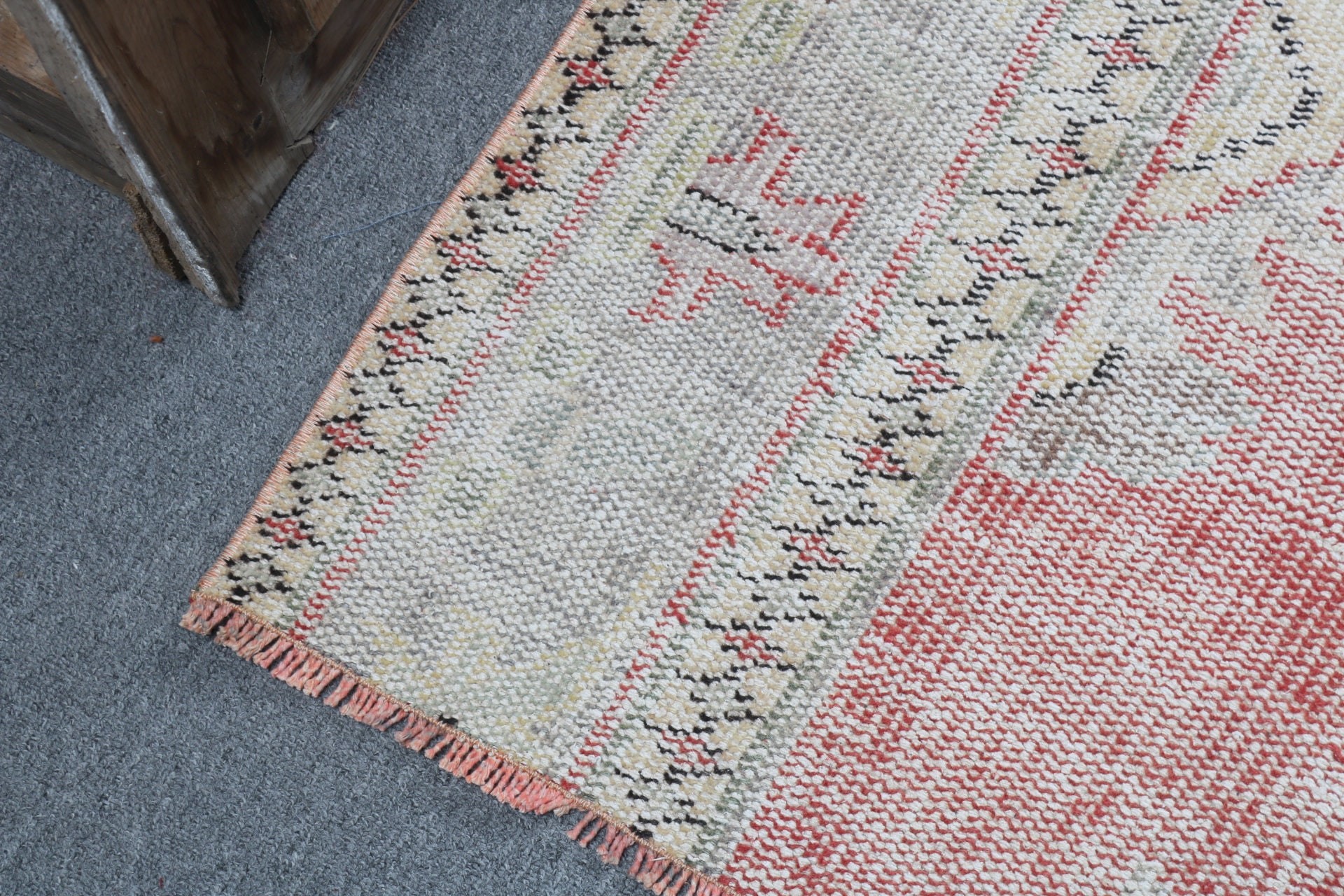 Small Vintage Rug, Turkish Rugs, Tribal Rugs, Car Mat Rugs, Bedroom Rugs, Red  2x3.5 ft Small Rug, Vintage Rug, Statement Rug