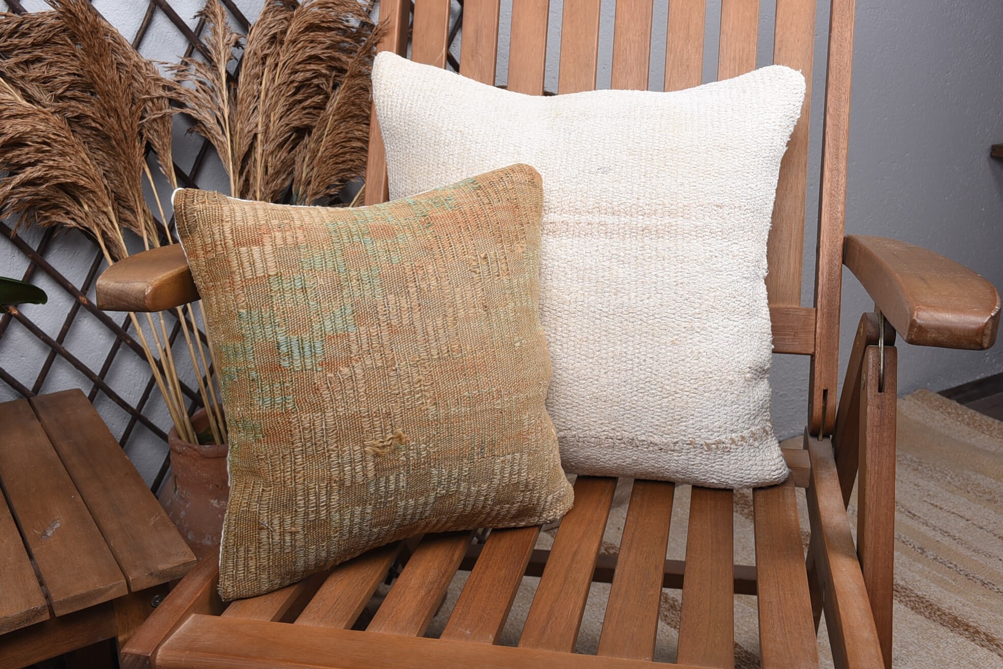 Kilim Pillow, Tribal Pillow Cover, Outdoor Patio Cushion, 12"x12" Brown Cushion Case, Boho Pillow, Kilim Pillow Cover