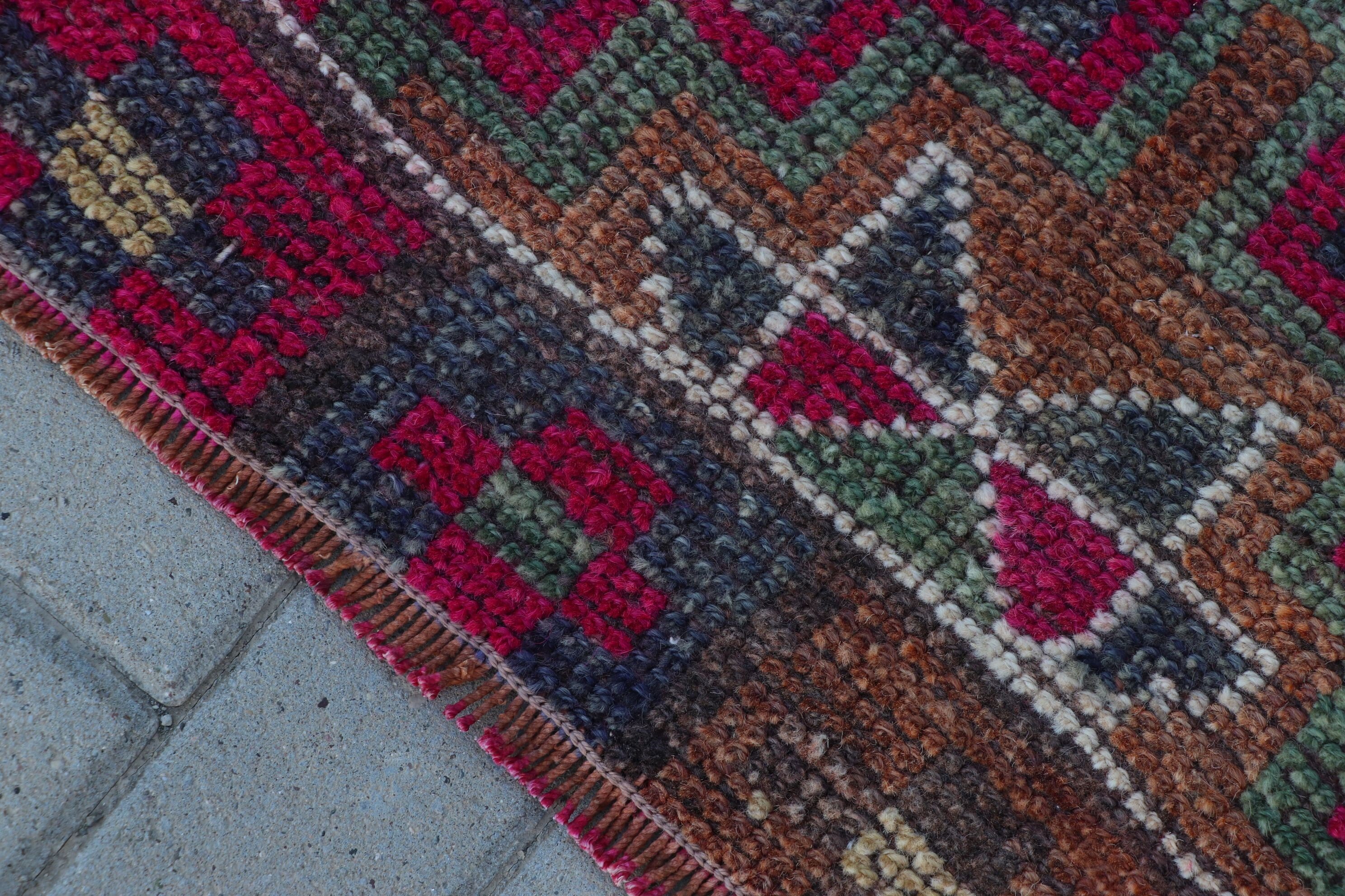 Turkish Rugs, Hallway Rug, 3x11.1 ft Runner Rugs, Aztec Rugs, Vintage Rugs, Orange Anatolian Rugs, Stair Rug, Antique Rug, Kitchen Rug