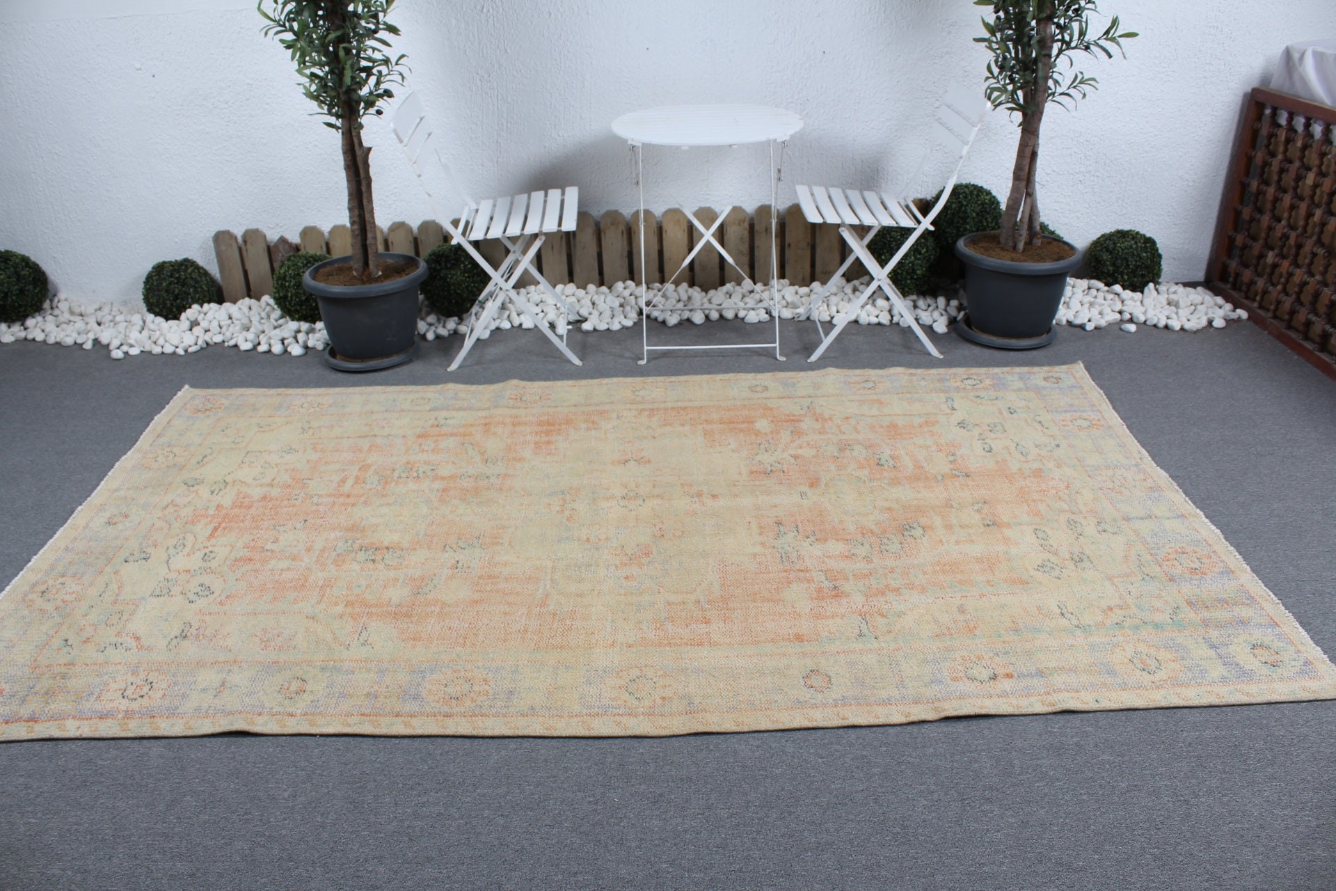 Vintage Rugs, Antique Rug, Turkish Rug, Yellow Kitchen Rug, Anatolian Rugs, 5.4x9.3 ft Large Rug, Turkey Rug, Salon Rugs, Living Room Rug