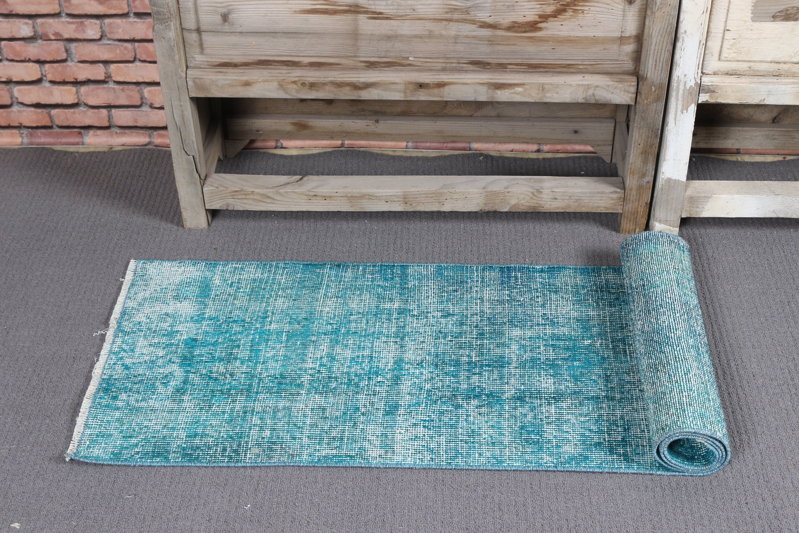 Home Decor Rug, Old Rug, Turkish Rug, Vintage Rug, Blue Home Decor Rugs, 1.5x5.5 ft Runner Rug, Anatolian Rugs, Hallway Rug, Rugs for Stair