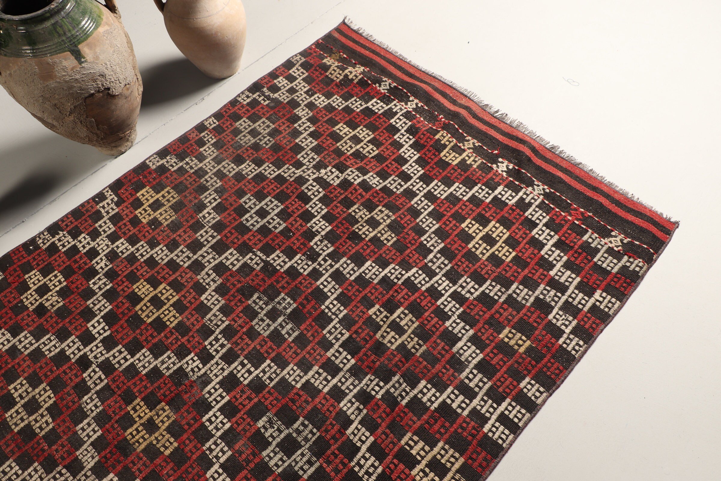 Yemek Odası Halıları, Kırmızı Oryantal Halılar, Kilim, Çocuk Halıları, Türk Halıları, Fas Halısı, Eski Halı, Yer Halısı, Vintage Halı, 4.1x7.9 ft Alan Halıları