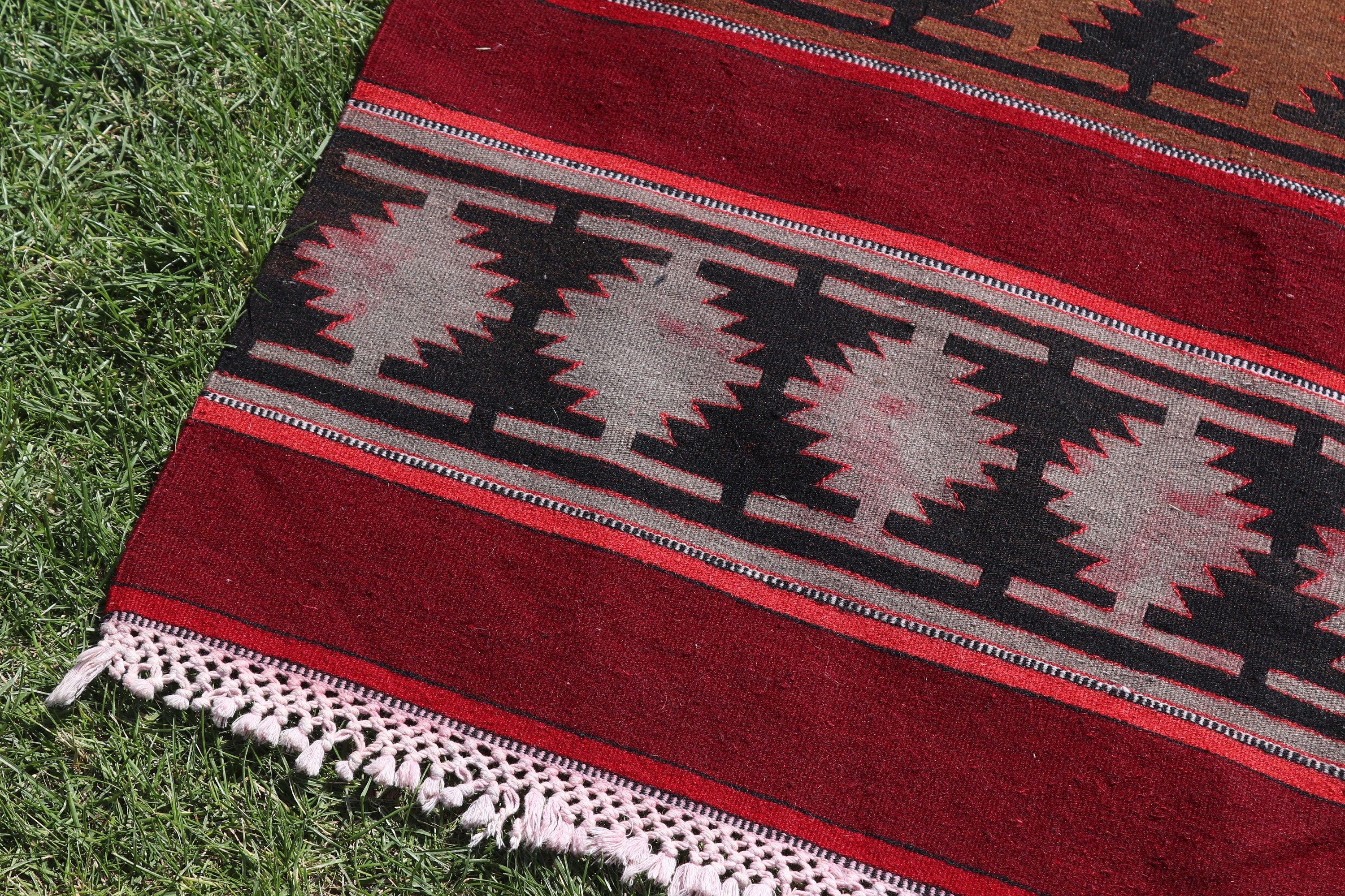 Kilim, Vintage Halılar, Runner Halıları, 3.1x11.1 ft Runner Halıları, Türk Halısı, Lüks Halı, Kırmızı Ev Dekor Halıları, Koridor Halıları, Açıklama Halıları