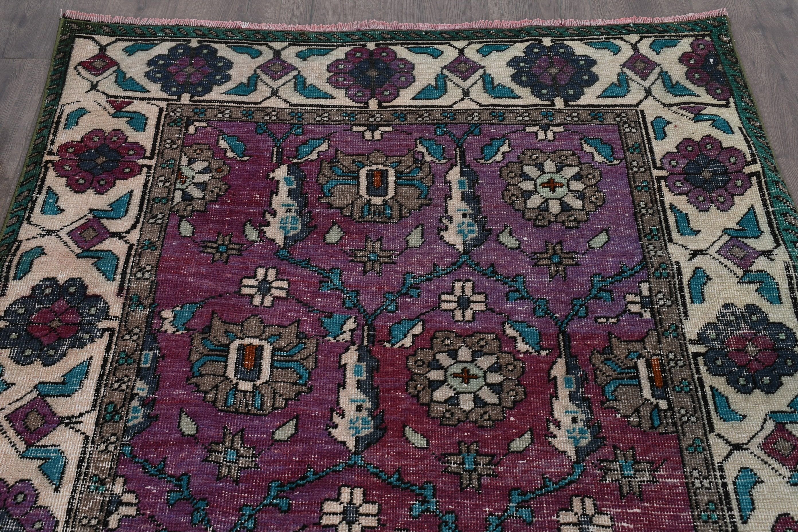 Vintage Rug, Home Decor Rug, Kitchen Rugs, 4.3x8.6 ft Area Rug, Turkish Rugs, Rugs for Living Room, Bedroom Rug, Purple Anatolian Rug