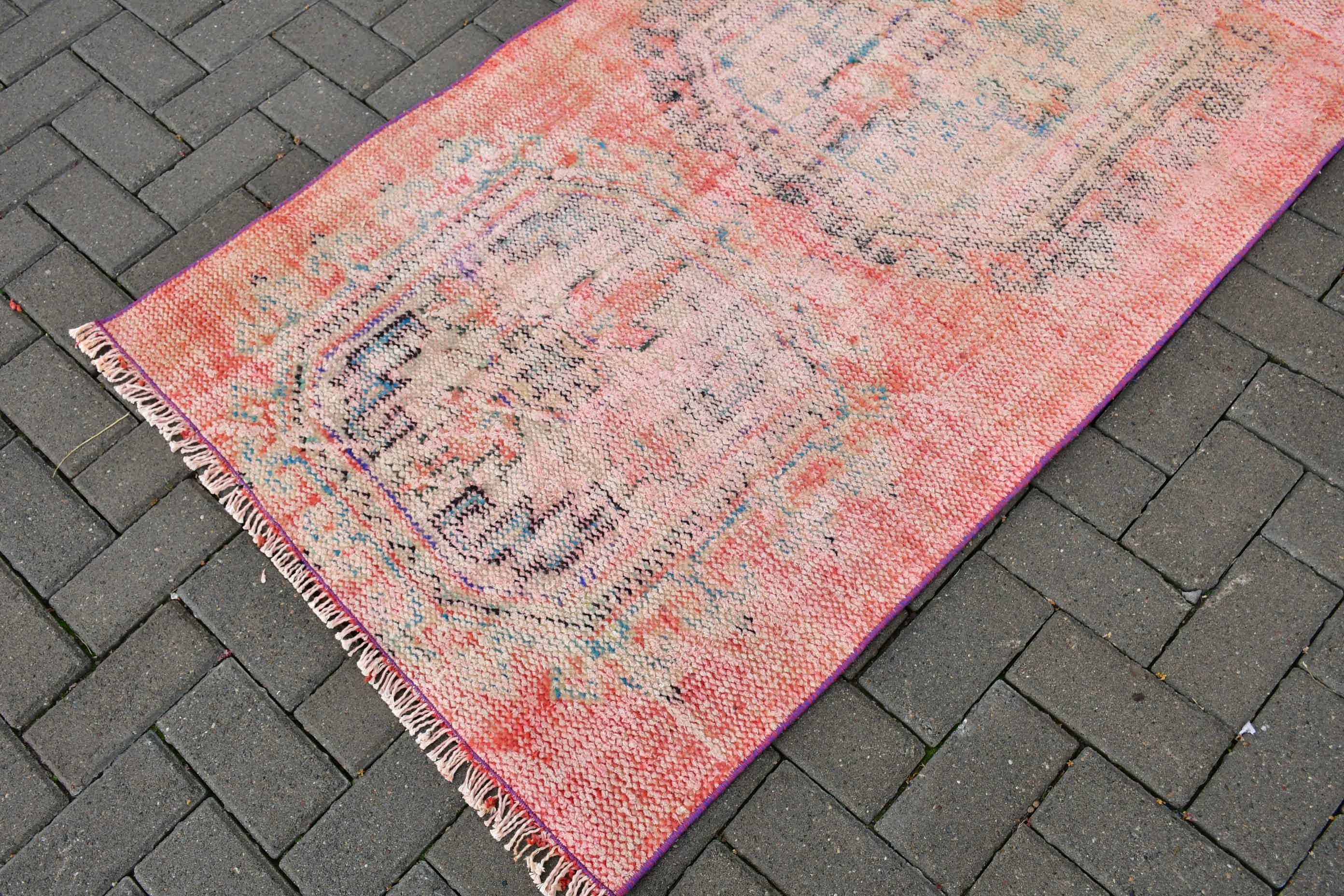 Kitchen Rug, 3x7.2 ft Accent Rug, Bedroom Rug, Rugs for Nursery, Turkish Rugs, Vintage Rug, Red Anatolian Rug, Antique Rug