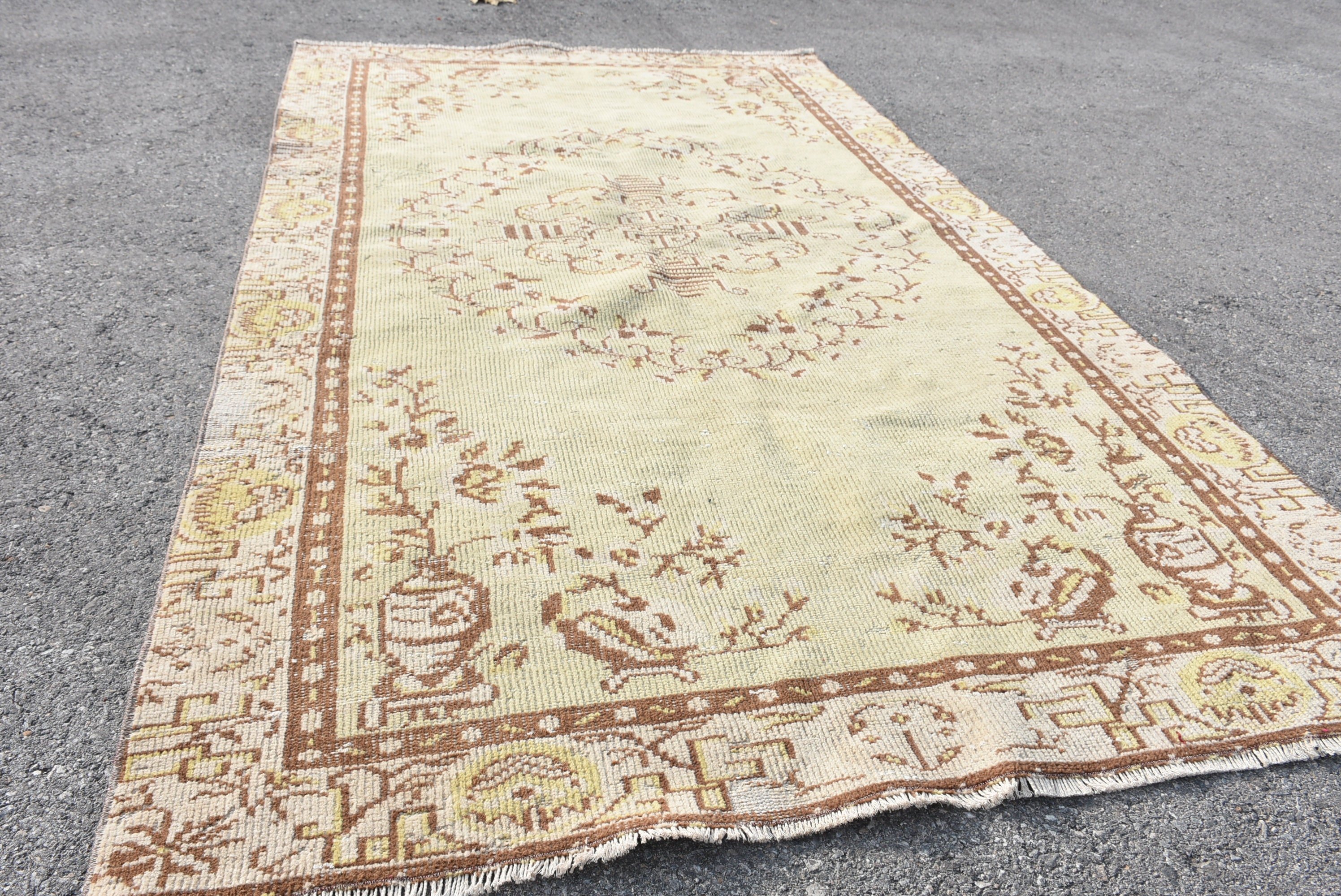 Vintage Rug, Dining Room Rugs, Bedroom Rug, 4.9x8.4 ft Large Rugs, Moroccan Rug, Pale Rug, Turkish Rug, Brown Antique Rug