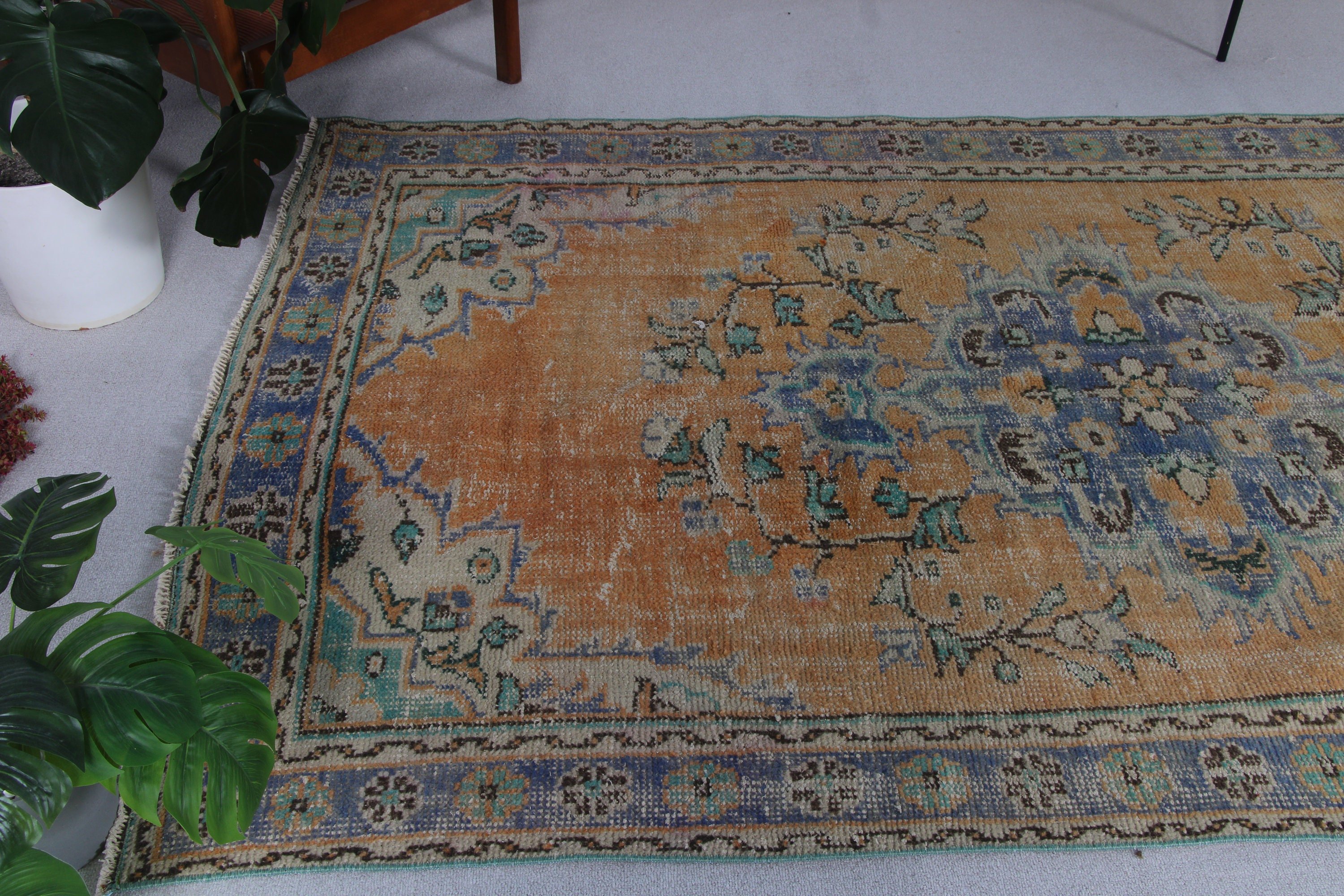 Vintage Halılar, Yemek Odası Halısı, Büyük Boho Halıları, Antika Halı, Düz Dokuma Halılar, Bronz Geometrik Halı, Türk Halısı, 5.3x8.7 ft Büyük Halı