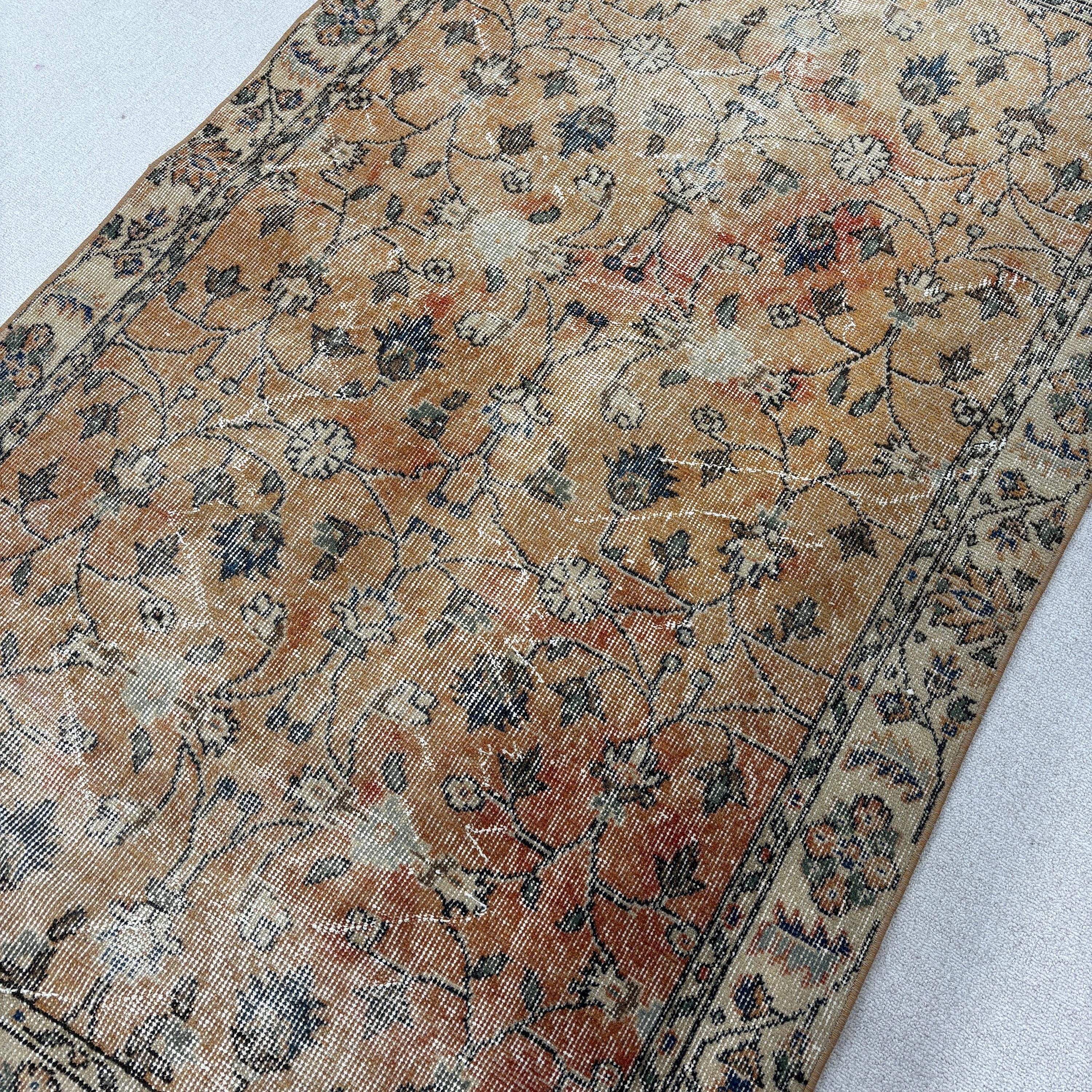 Yatak Odası Halıları, Çocuk Halısı, 3,6x6,1 ft Vurgulu Halılar, Nötr Halı, Türk Halıları, Vintage Halılar, Turuncu Yatak Odası Halıları, Vintage Vurgulu Halı