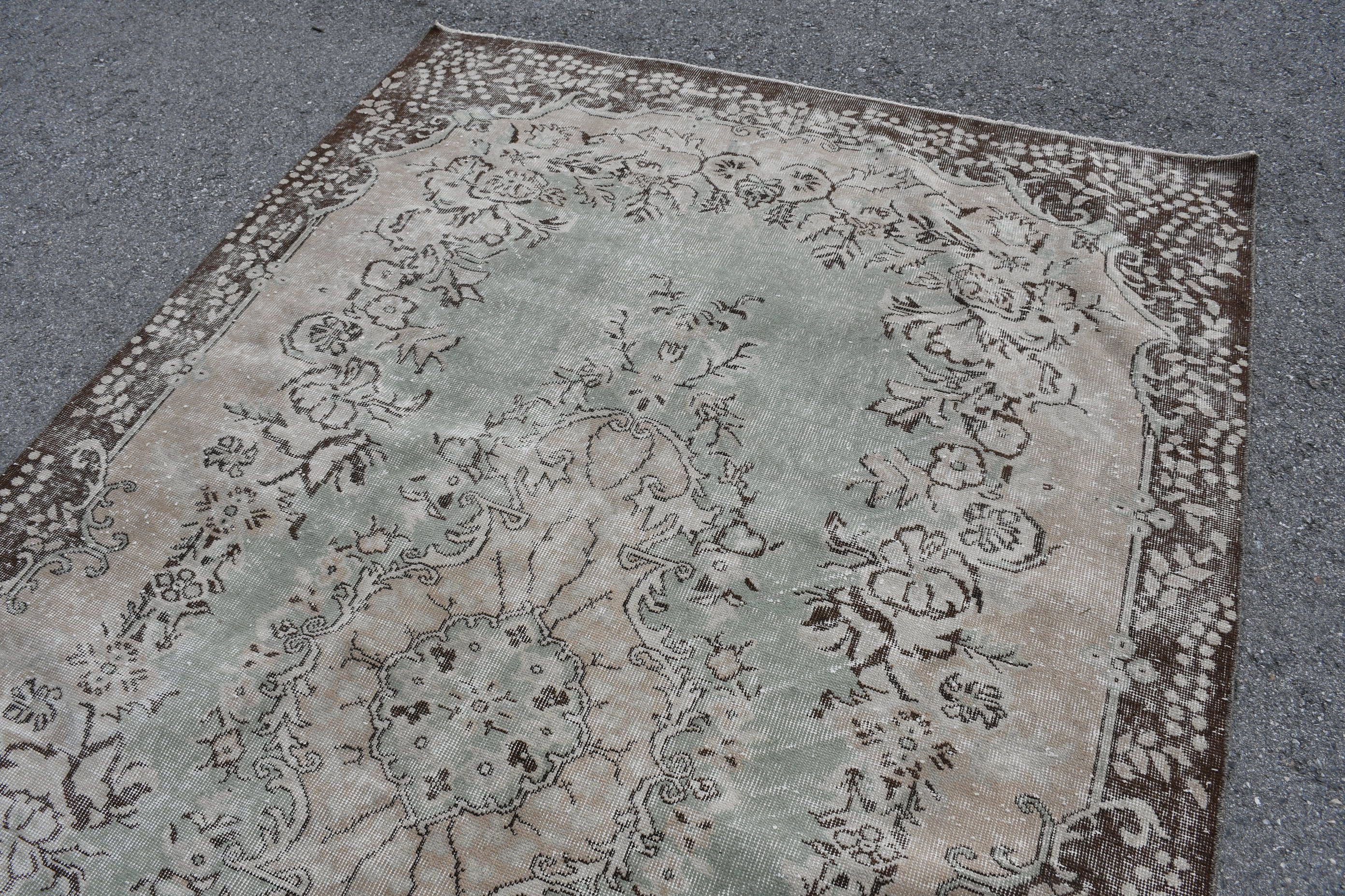 Vintage Halılar, Yemek Odası Halısı, El Dokuma Halılar, Salon Halısı, Yeşil Fas Halıları, 6.2x9.8 ft Büyük Halı, Mutfak Halıları, Yün Halılar, Türk Halısı