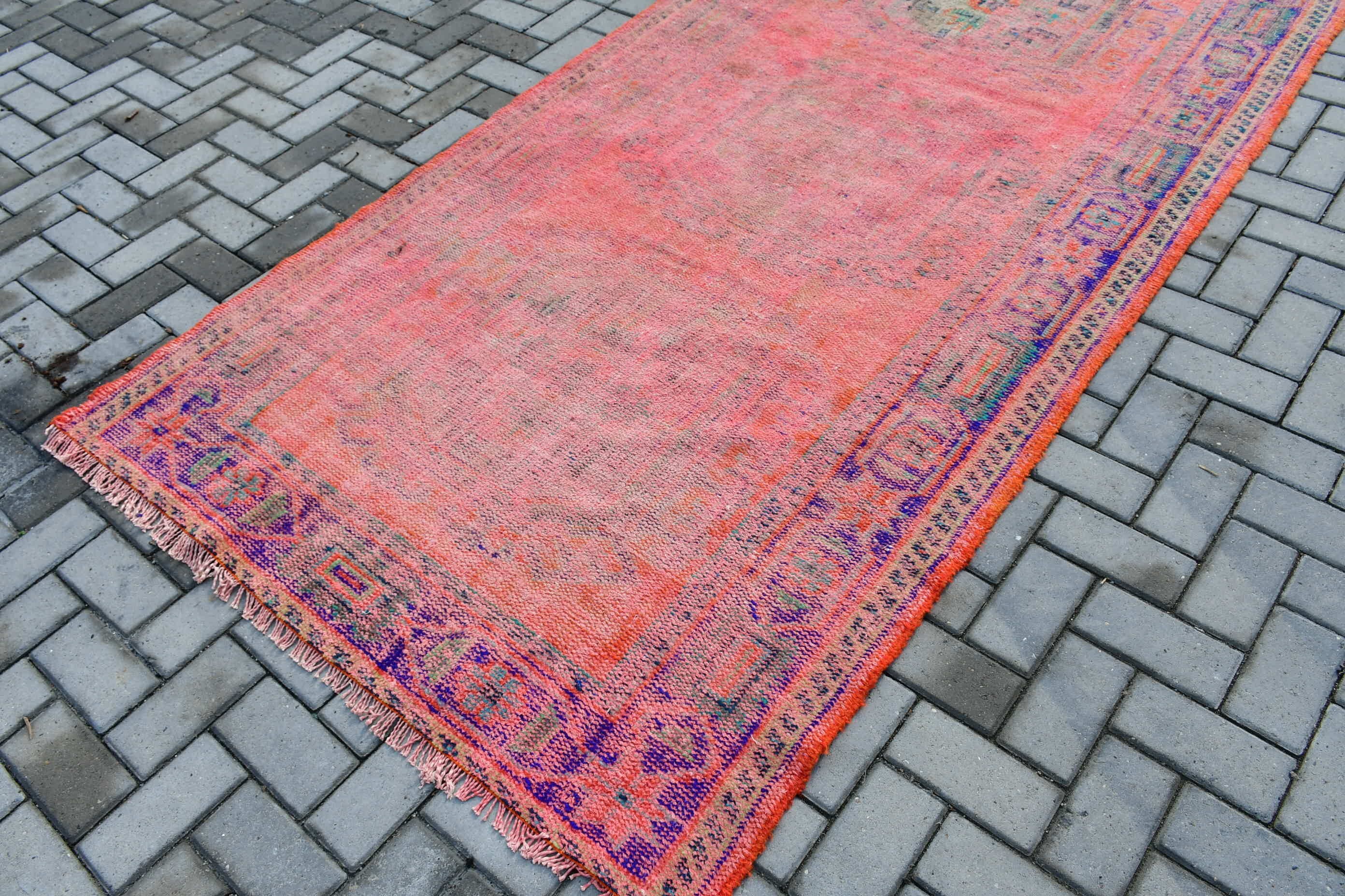 Oushak Halıları, 4.5x11.2 ft Büyük Halılar, Salon Halısı, Kırmızı Anadolu Halısı, Vintage Halı, Türk Halısı, Anadolu Halıları, Ofis Halıları, Oturma Odası Halısı