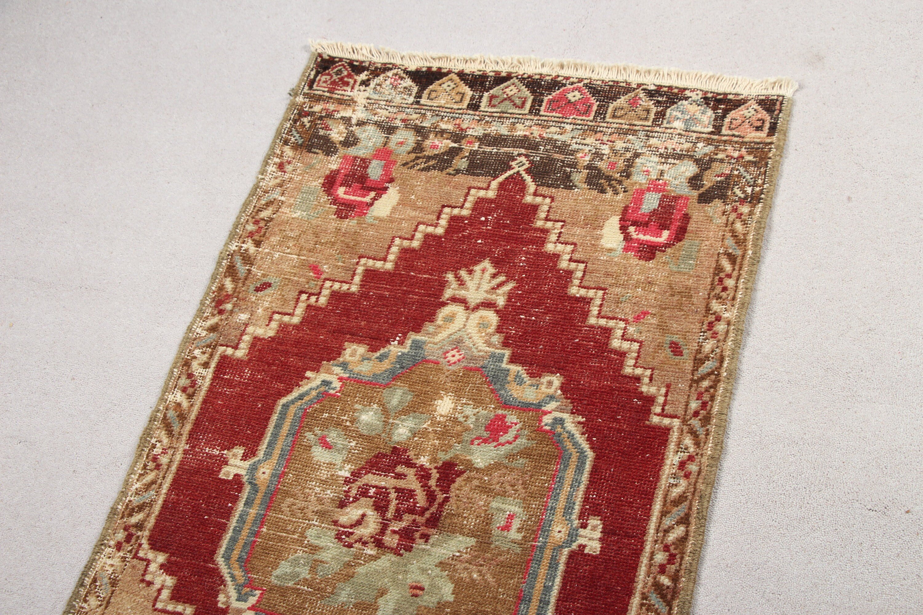 Moroccan Rug, Vintage Rug, Art Rug, Nursery Rug, Red Antique Rug, Oushak Rug, Entry Rug, Turkish Rugs, 1.9x3.5 ft Small Rugs, Rugs for Bath