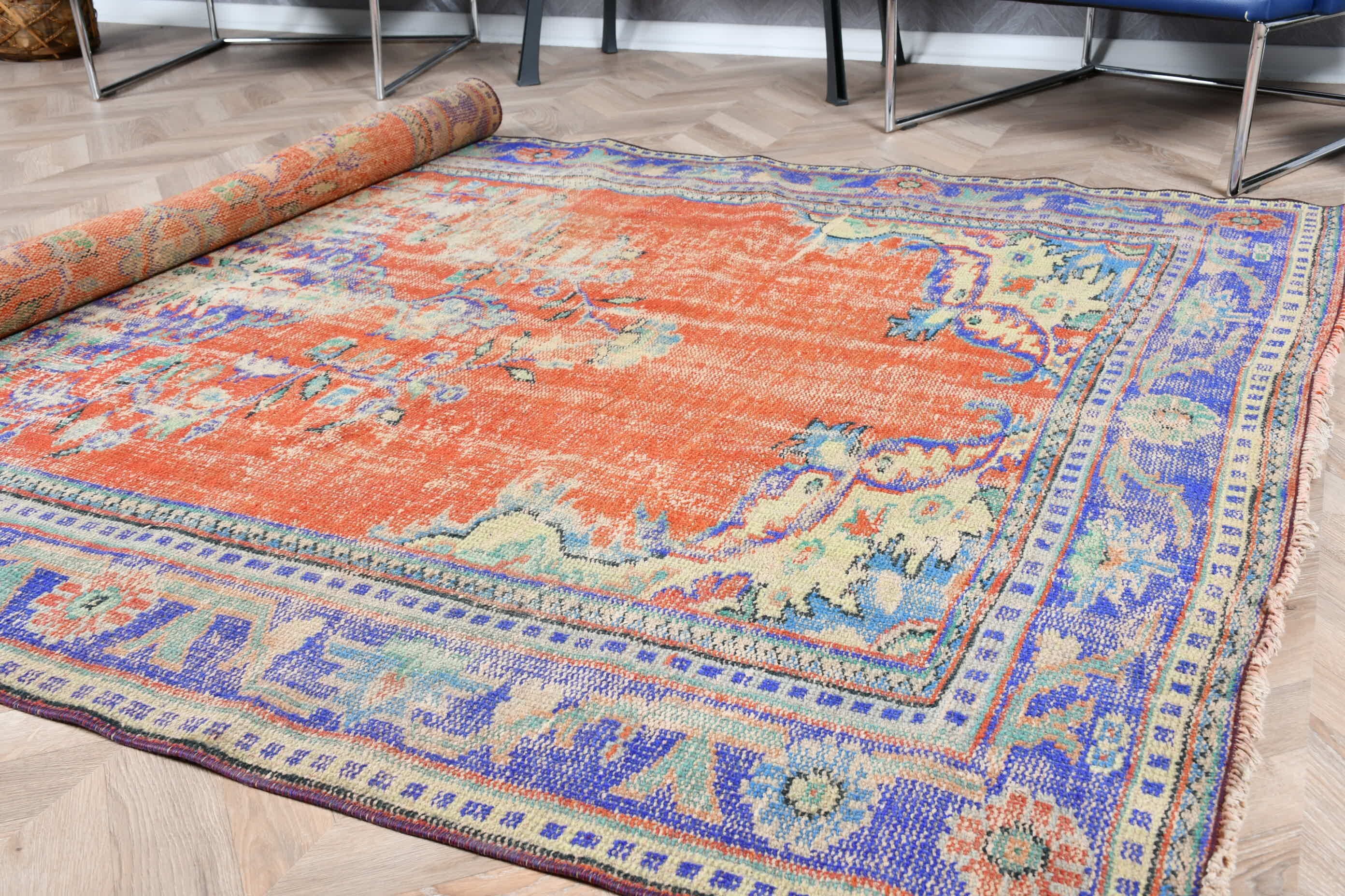 Rugs for Dining Room, Turkish Rugs, Vintage Rugs, Red Antique Rug, Oriental Rug, Bedroom Rugs, 5.4x9.3 ft Large Rug, Dining Room Rug