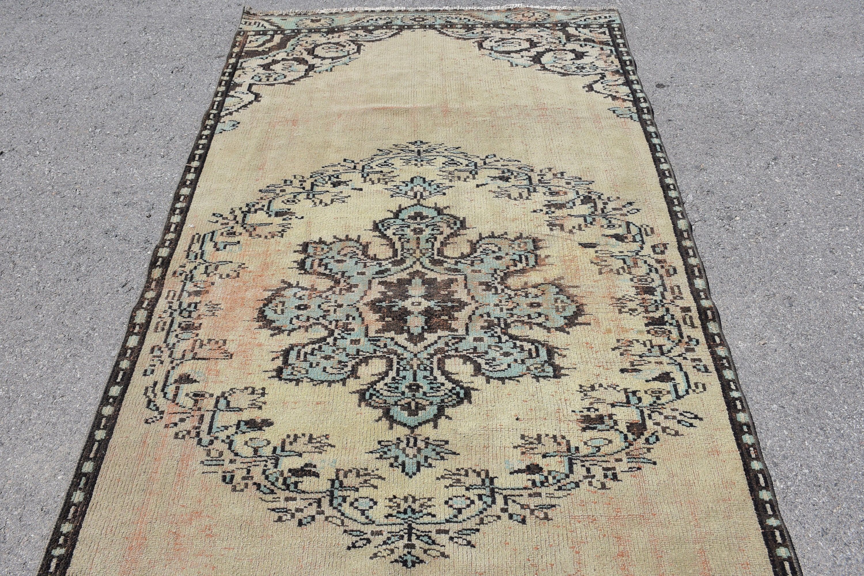 Fas Halıları, 4,5x9,2 ft Büyük Halı, Oturma Odası Halısı, Vintage Halı, Oushak Halıları, Salon Halıları, Düz Dokuma Halıları, Türk Halıları, Salon Halıları