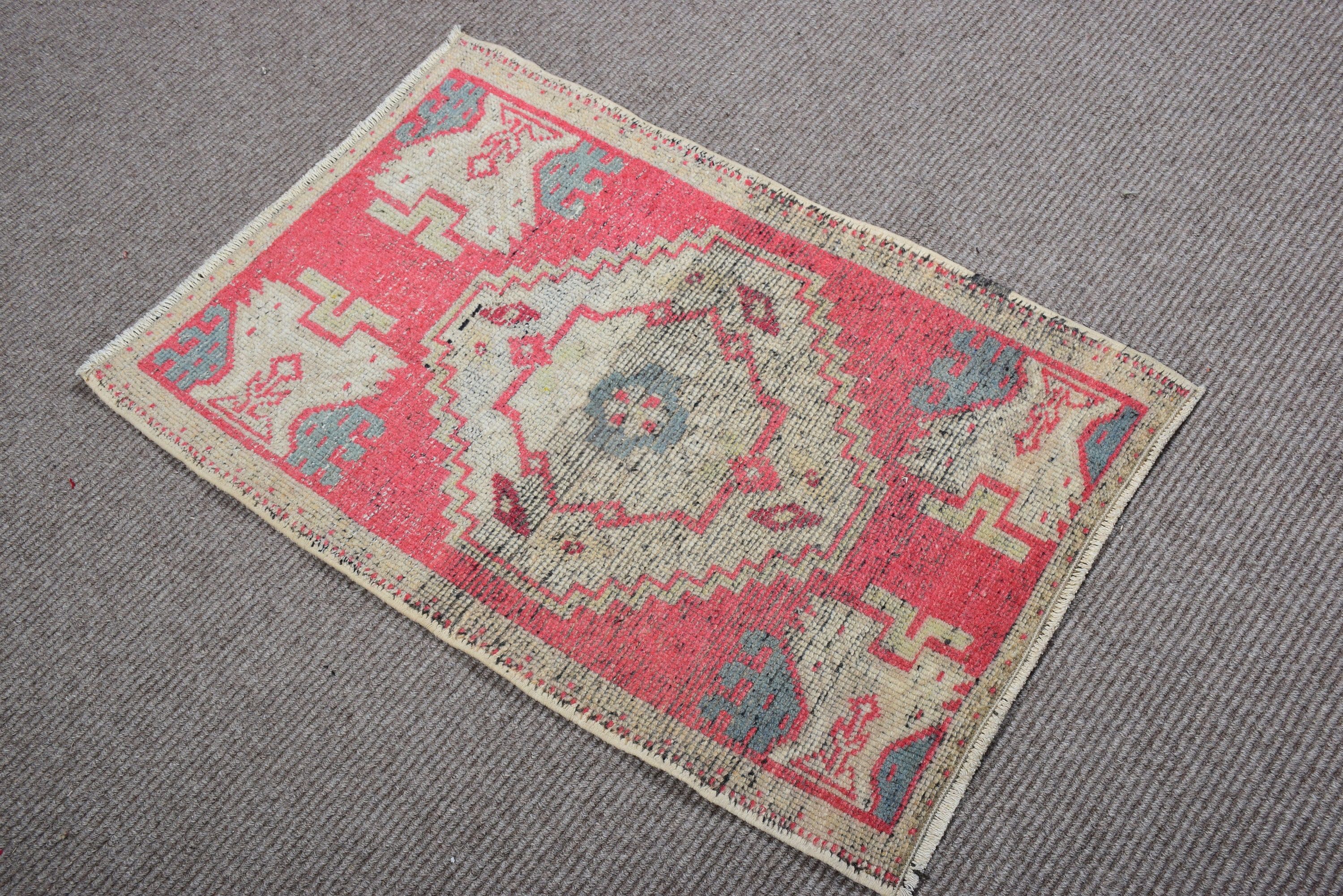 Red Luxury Rugs, Bedroom Rugs, 1.8x3 ft Small Rugs, Turkish Rugs, Kitchen Rugs, Rugs for Car Mat, Anatolian Rug, Vintage Rug, Oushak Rugs