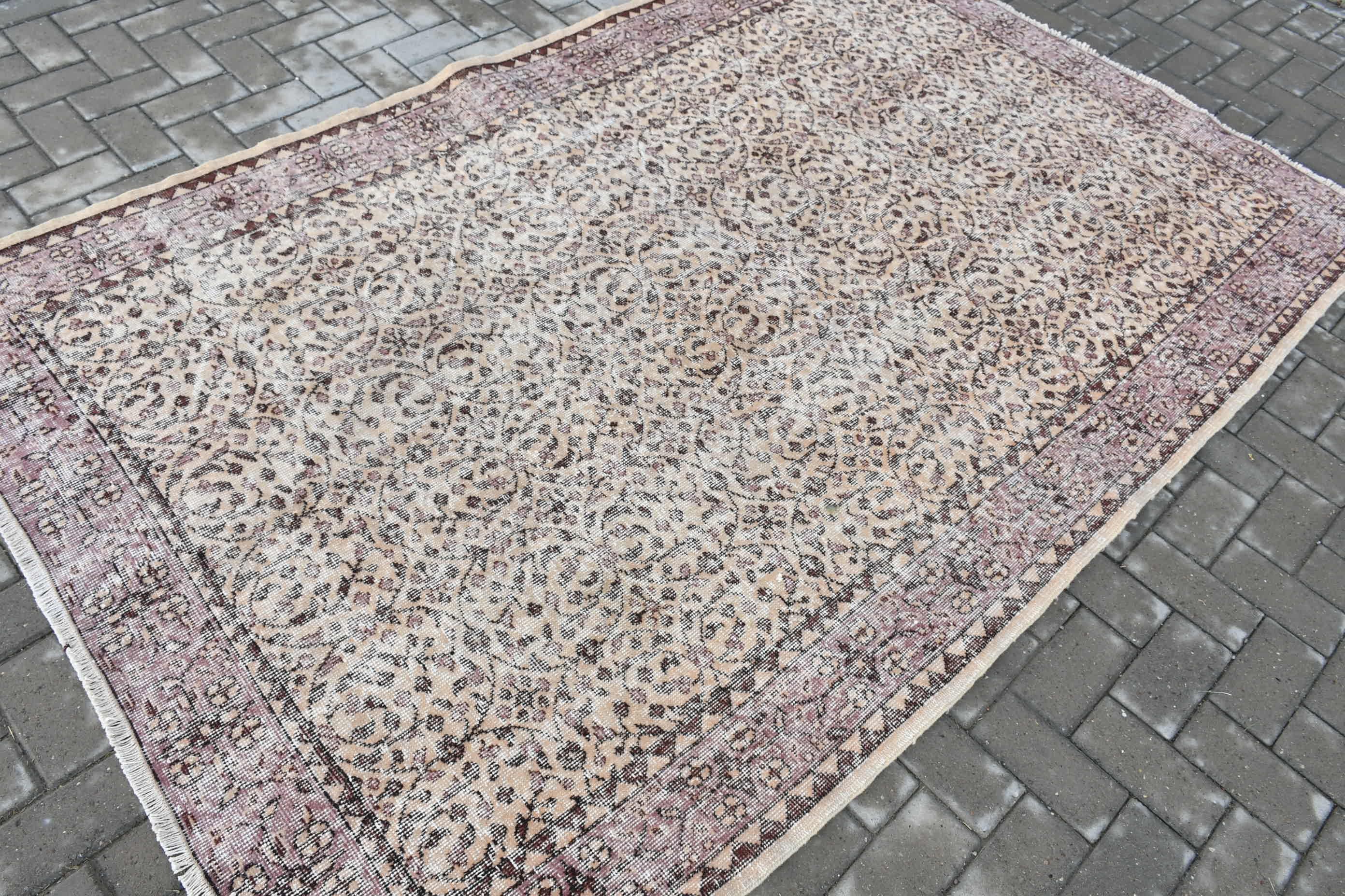 Kitchen Rug, Beige Antique Rugs, 5.2x8.3 ft Large Rug, Vintage Rug, Turkish Rug, Living Room Rugs, Dining Room Rug, Home Decor Rug